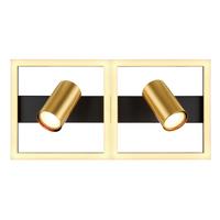 LED-Wandleuchte Marrie Schwarz/Messing max. 22 Watt - Messingfarben/Opal, Design, Kunststoff/Metall (44/22/15,5cm) - Globo