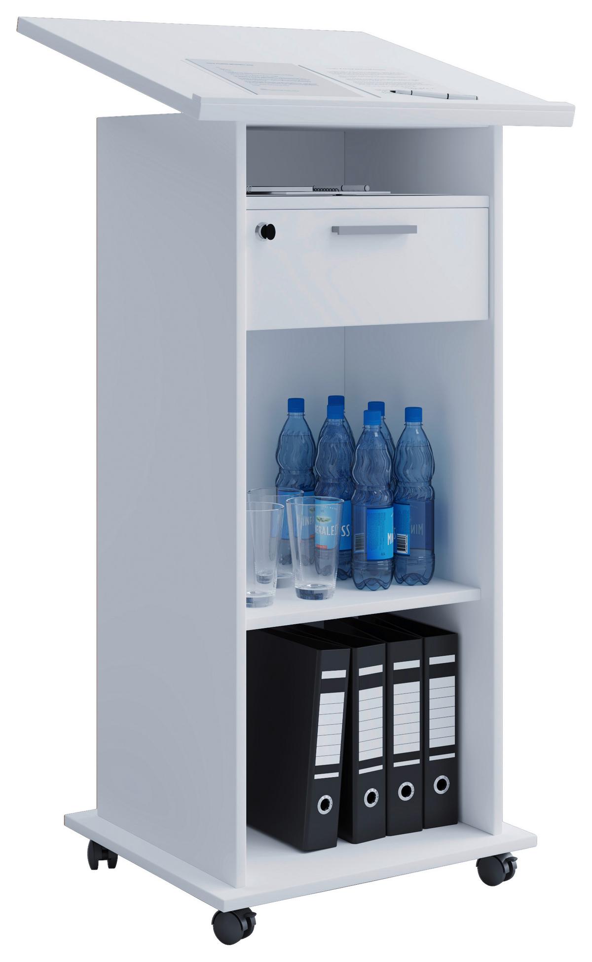 Stehpult Meeta Weiß - Weiß, Basics, Holzwerkstoff (60/50/120cm) - MID.YOU