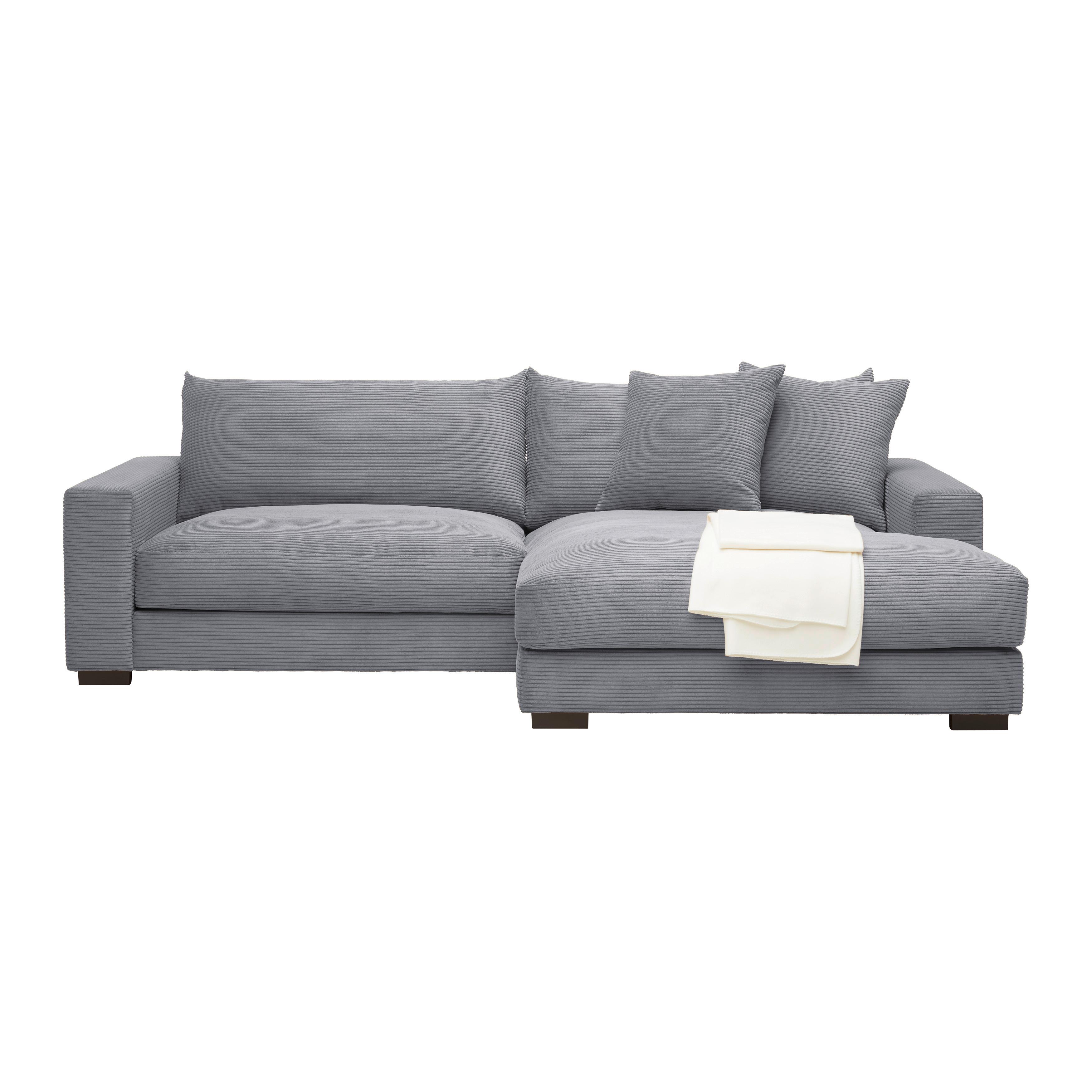 Ecksofa Grau - Grau, Modern, Textil (265/180cm) - Mömax
