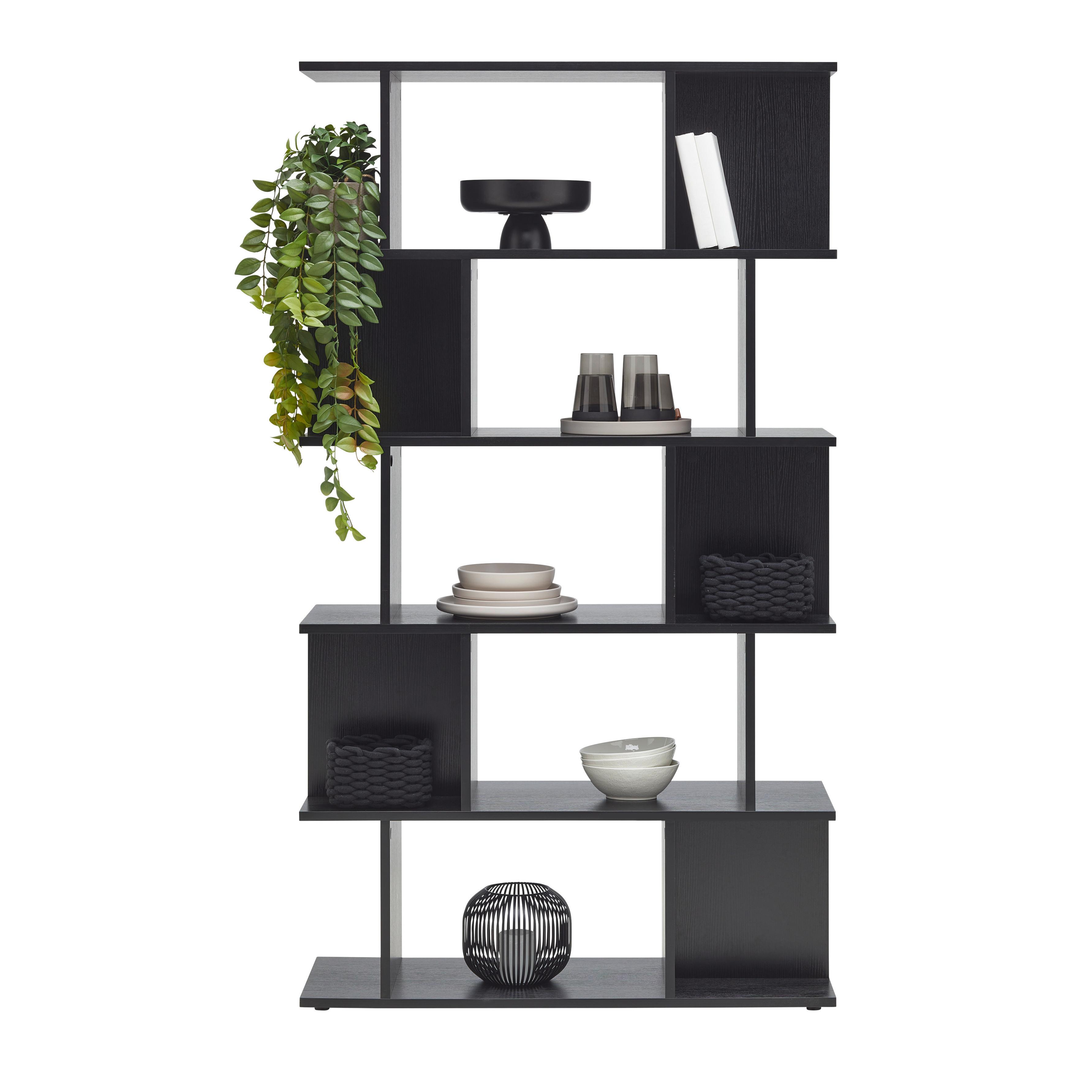 HYLLA PIZZO -EXKLUSIV- - svart, Modern, trämaterial (100/177/35cm) - Mömax