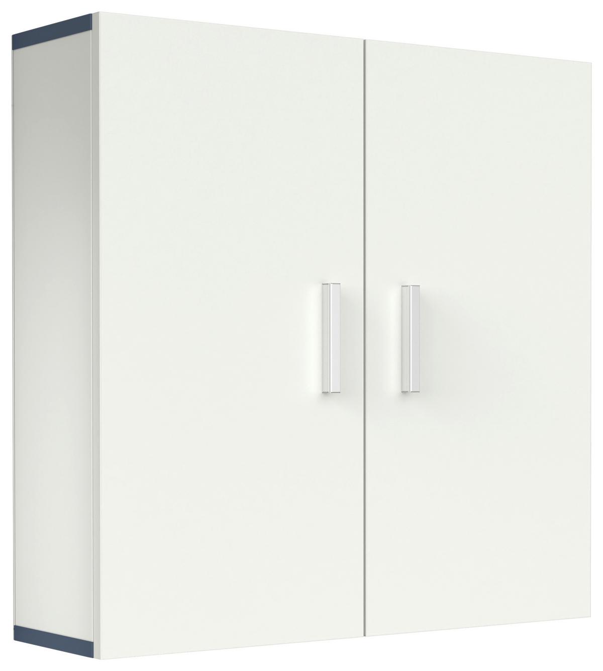 Hängeschrank Landos ca. 60x60x18 cm Weiß/Antr. - Anthrazit/Silberfarben, MODERN, Holzwerkstoff/Metall (60/60/18cm) - MID.YOU