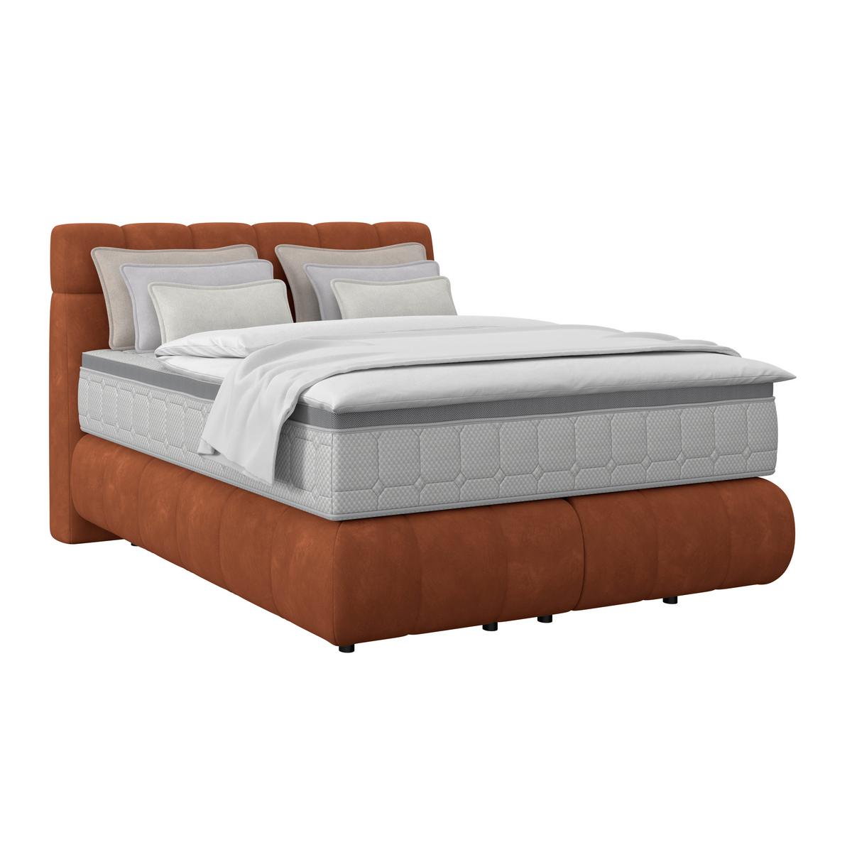Boxspring Krevet Nobu - boje hrđe/crna, Trend, drvo/tekstil (140/200cm) - Premium Living