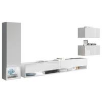 Dnevni Regal Amadeo, Bela, Visoki Sijaj, Led, 4-Delno - bela/visoki sijaj, Trendi, leseni material (270/130/32,5cm) - P & B