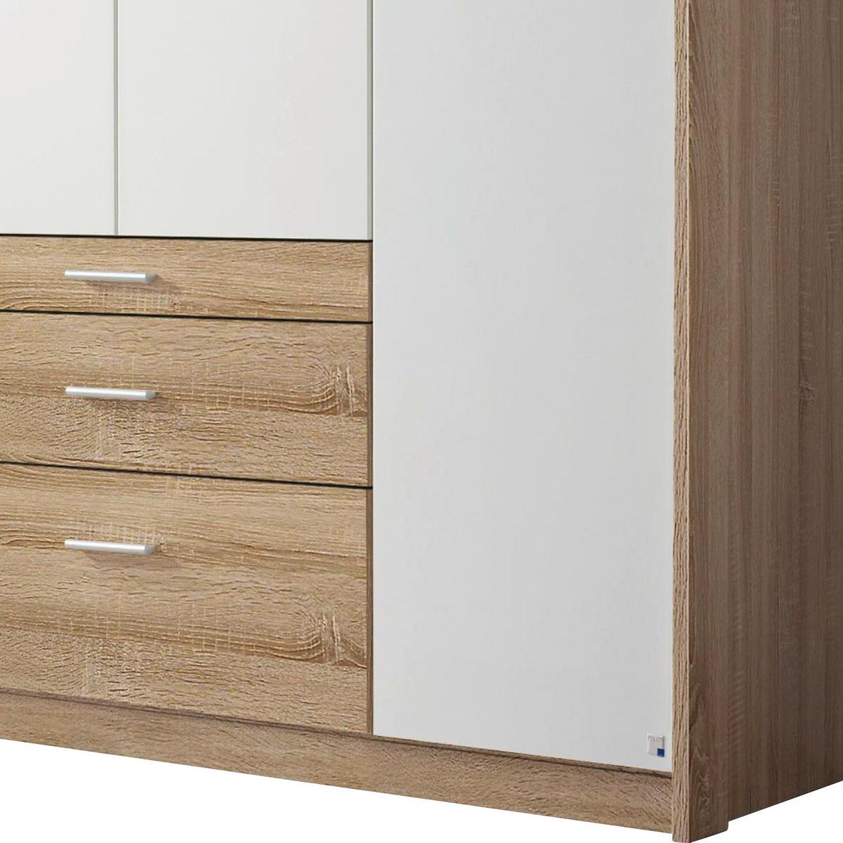 Ormar S Klasičnim Vratima Hildesheim - bijela/hrast Sonoma, Design, drvni materijal/plastika (185/231/56cm) - Modern Living