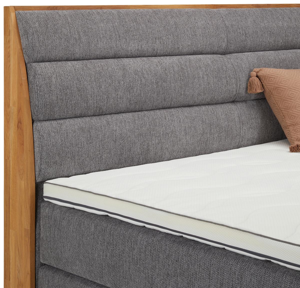 Boxspringbett Marissa in Grau ca. 160x200cm - Grau, KONVENTIONELL, Holz/Kunststoff (160/200cm) - Premium Living