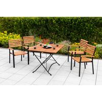 Gartentisch Schlossgarten Naturfarben ca. 90x90x73cm - Graphitfarben/Naturfarben, KONVENTIONELL, Holz/Metall (90/90/73cm) - Gardenson
