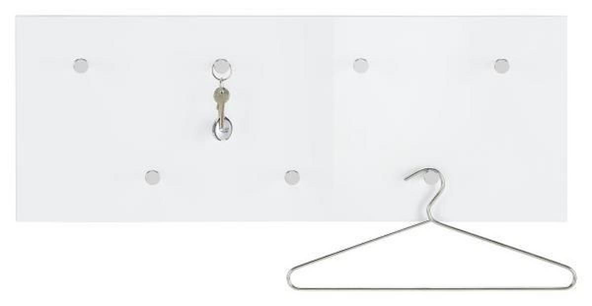 Wandgarderobe Weiß - Weiß, MODERN, Holzwerkstoff/Metall (80/30/6cm) - Mömax