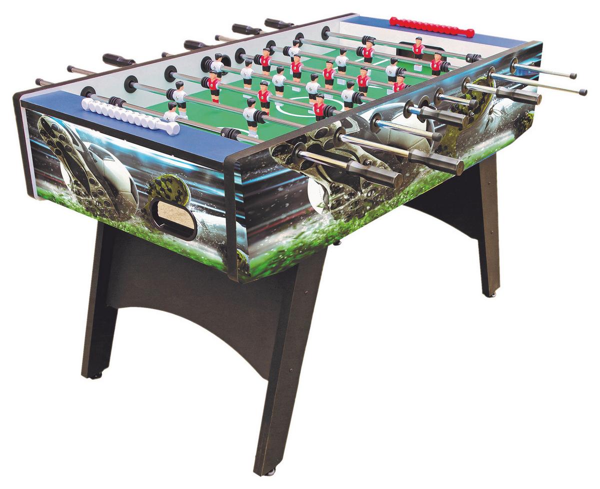 Tischfußball Lukas ca. 142x86x74cm - Blau/Chromfarben, Lifestyle, Holz/Kunststoff (142/86/74cm) - Based
