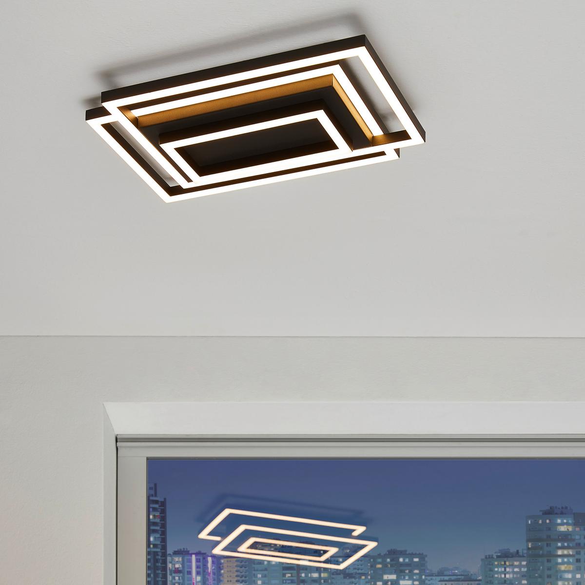 LAMPA SUFITOWA LED TRIPLE QUATTRO *SBN* - czarny, Trend, tworzywo sztuczne/metal (35/24/6cm) - Novel