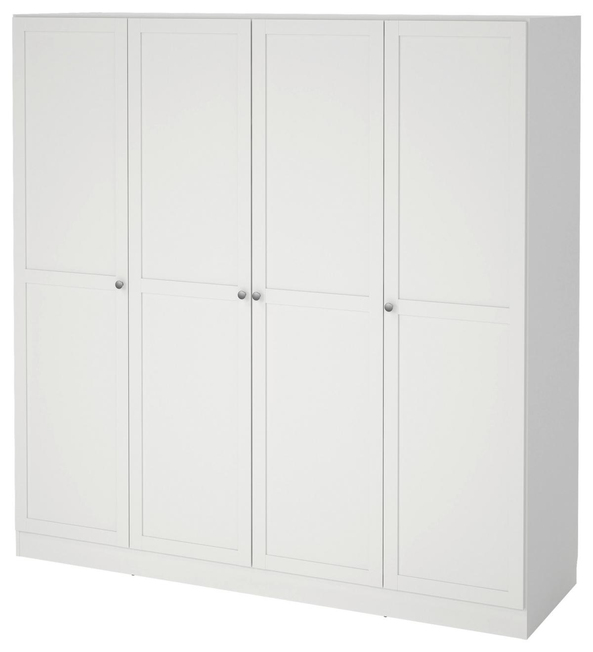 SZAFA UCHYLNA BILLUND - kolor srebrny/biały, Modern, materiał drewnopochodny/metal (195,5/200/61,7cm) - MID.YOU