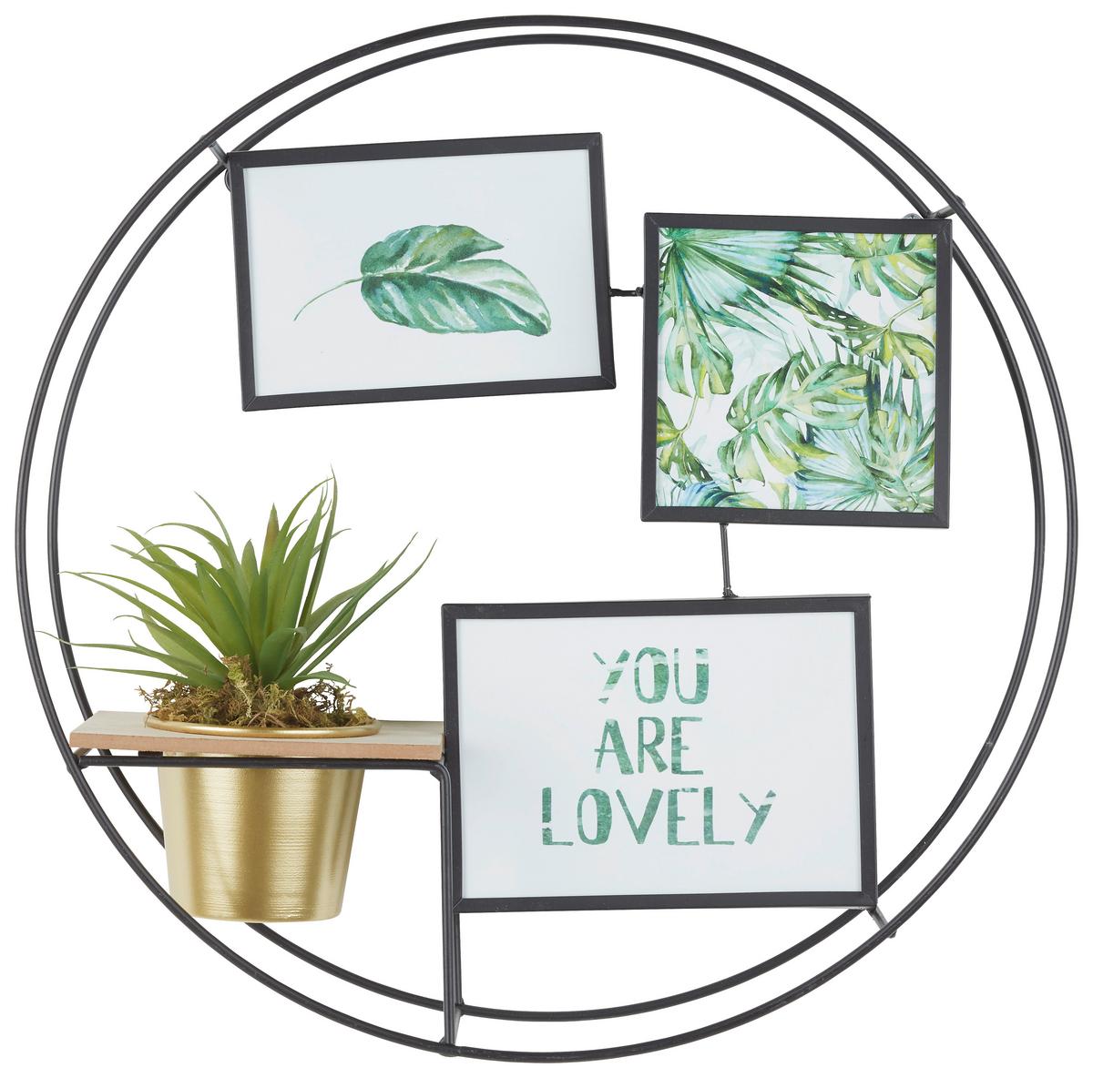 Bilderrahmen Leon Ø ca. 44cm - Goldfarben/Schwarz, Modern, Holz/Kunststoff (44/12cm) - Modern Living