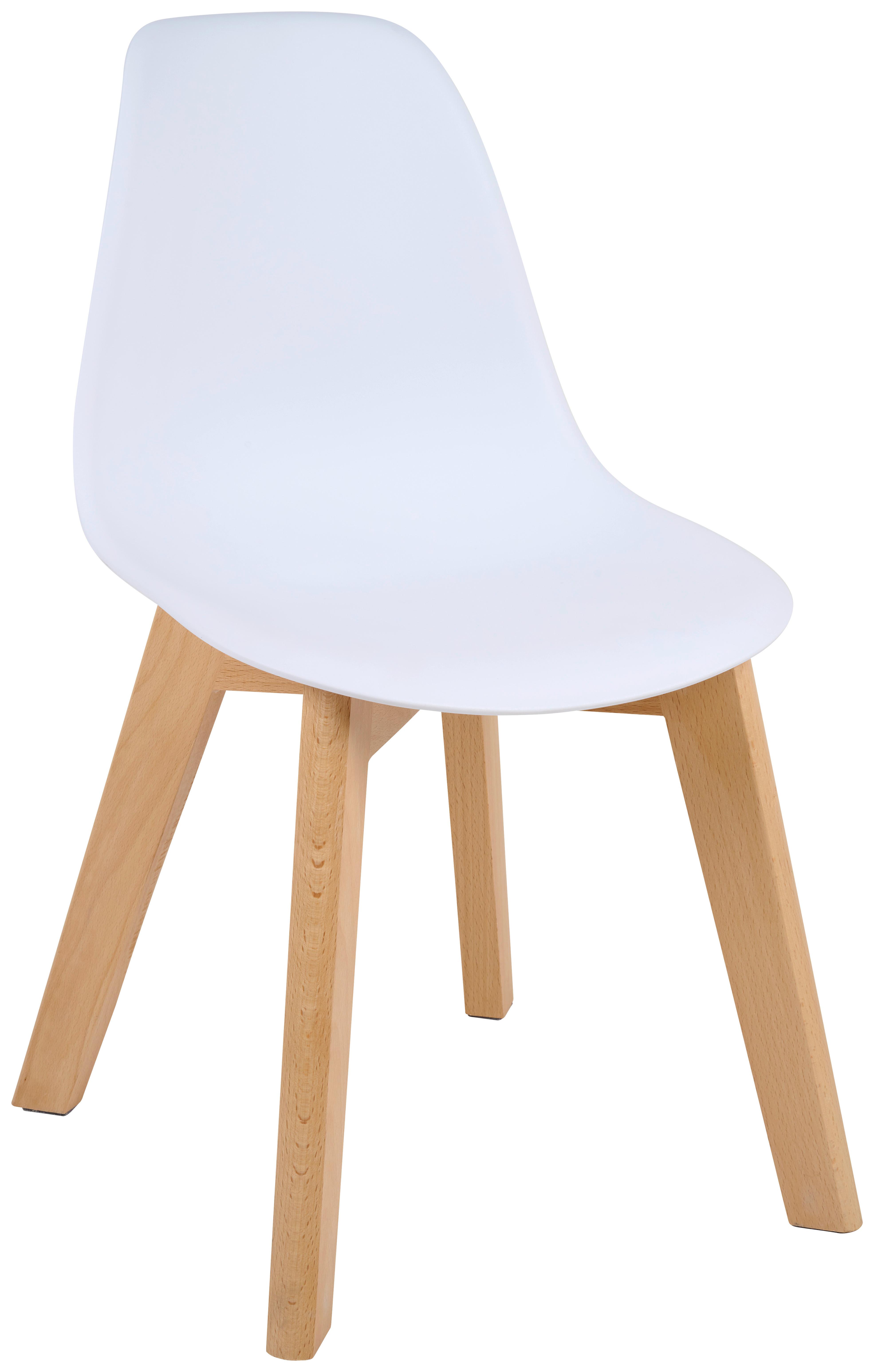 KRZESEŁKO DLA DZIECI KOPENHAGEN 2 - kolor bukowy/biały, Modern, tworzywo sztuczne/drewno (33/57/38cm) - P & B