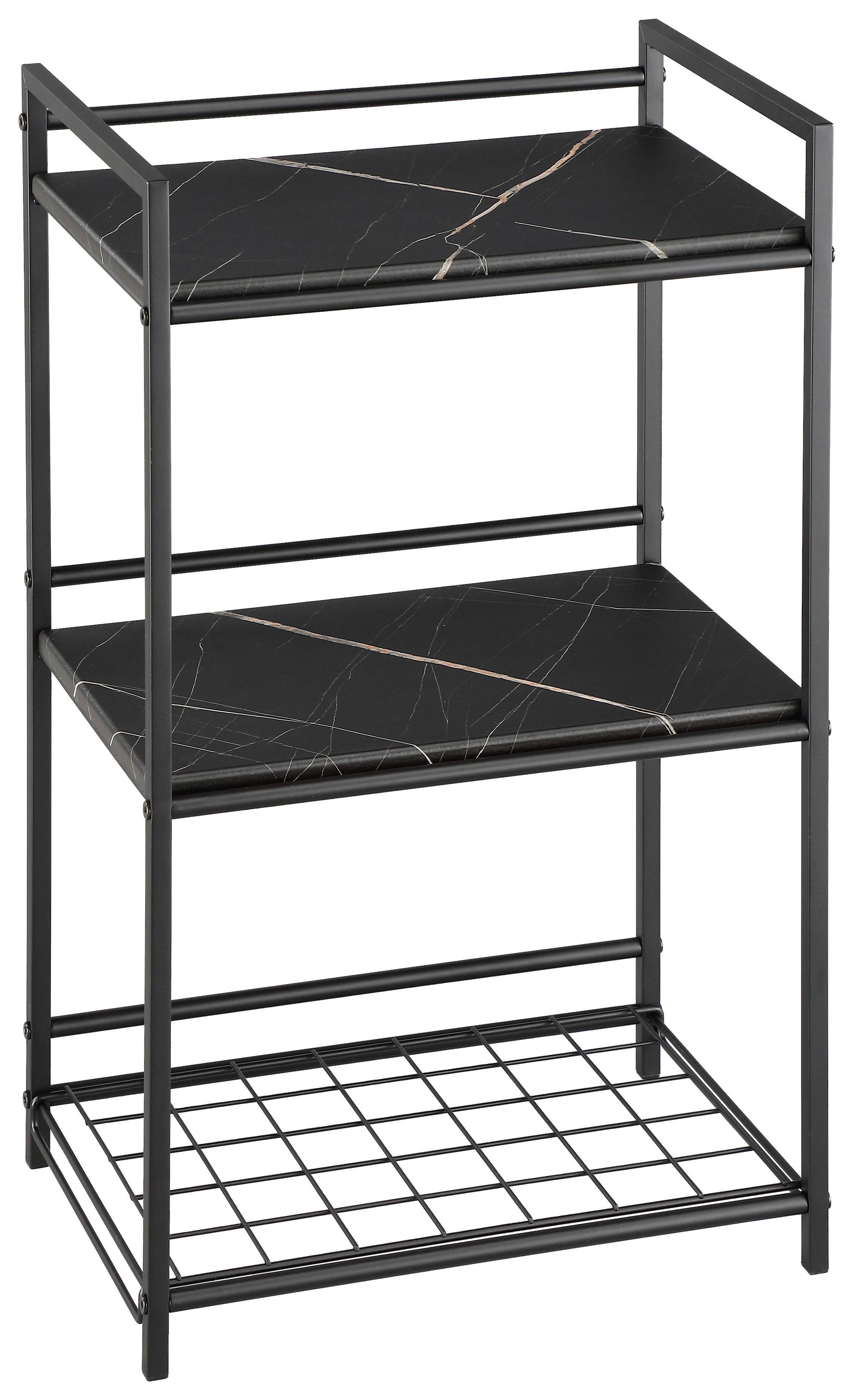 Etajeră MILA - negru, Modern, metal/material pe bază de lemn (43/71/30cm) - Modern Living