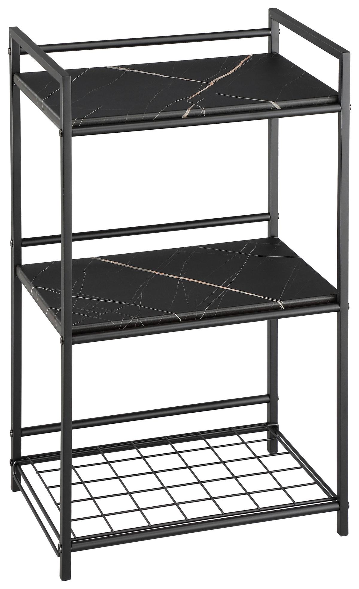 Etajeră MILA - negru, Modern, metal/material pe bază de lemn (43/71/30cm) - Modern Living