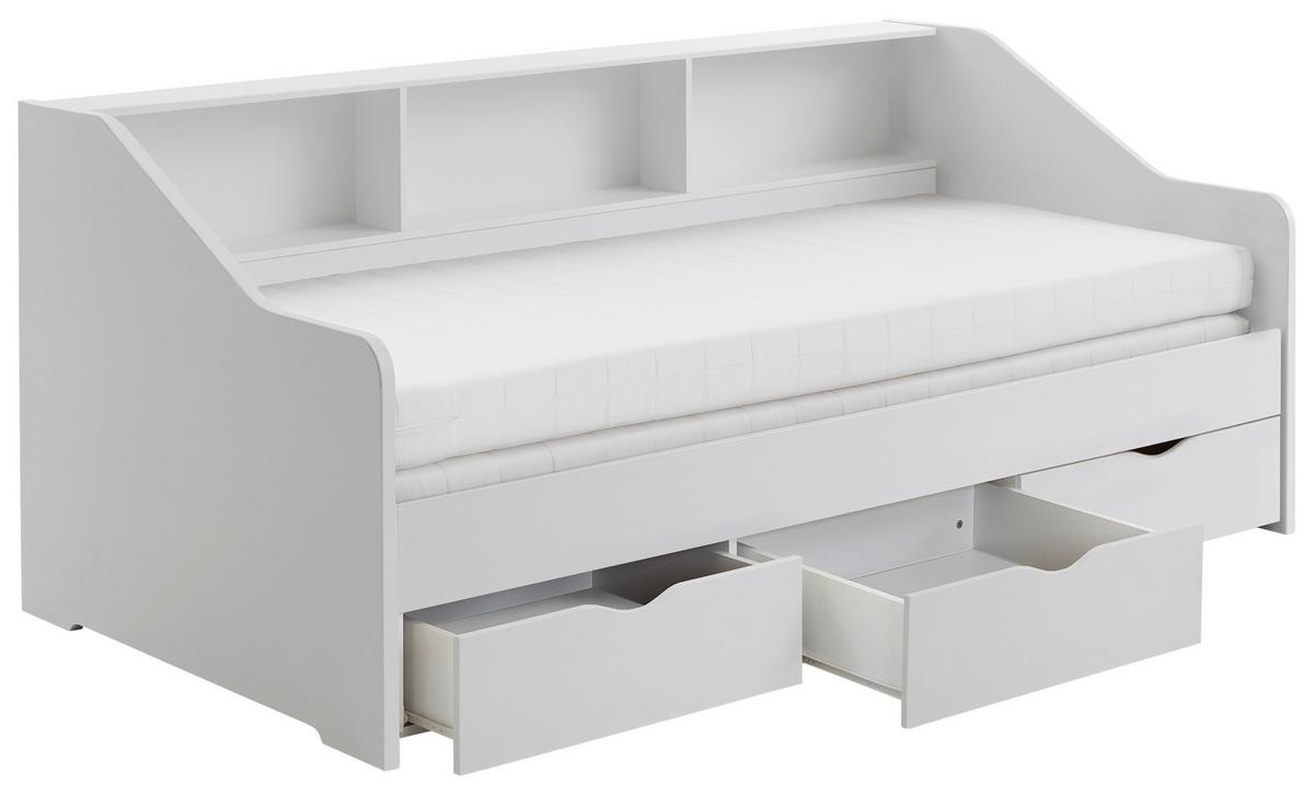 Raztegljiva Postelja Star, Bela, 90-180x200 - bela/barve bukve, Konvencionalno, leseni material/les (90-180/200cm) - Mömax
