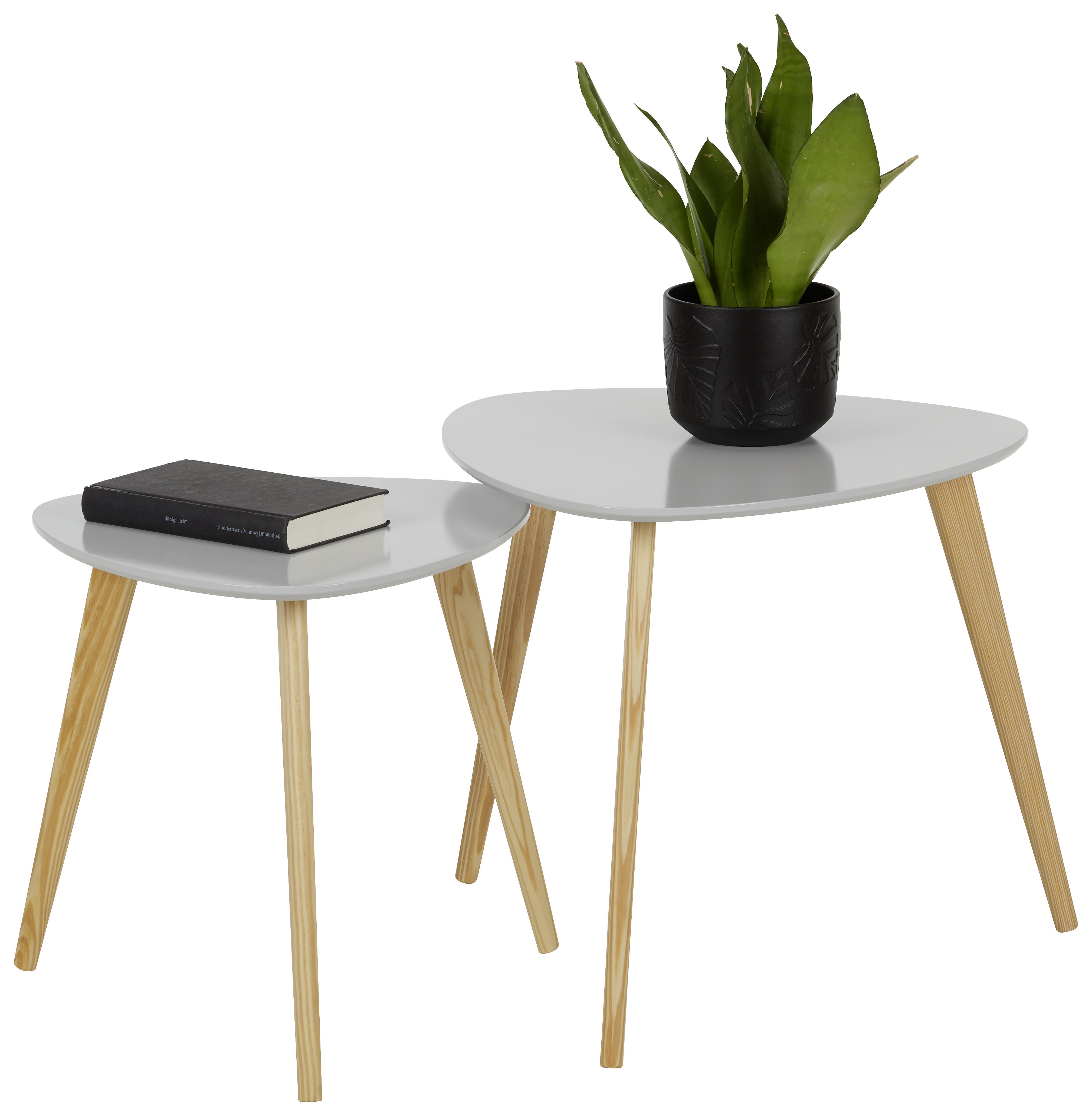 Set Mizic Chris -Sb- - naravna/svetlo siva, Moderno, leseni material/les (48/40/45/40/48/40cm) - Modern Living