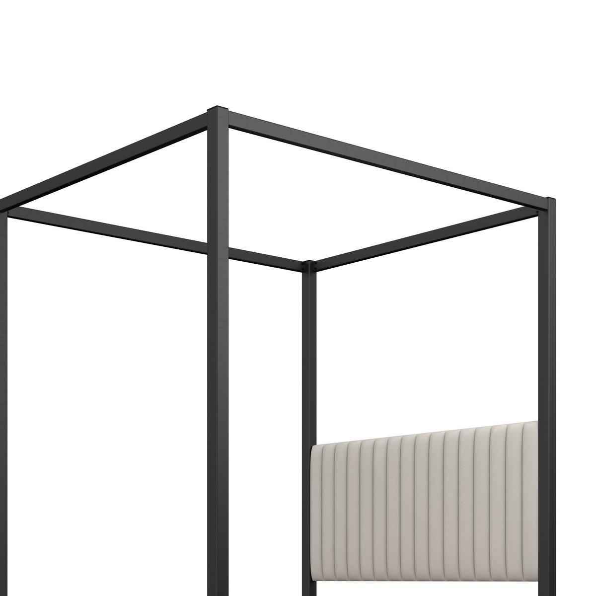 Pat tapițat bej Mona cca 180X200 bej - gri deschis/maro deschis, Modern, lemn/metal (180/200cm) - Bessagi Home
