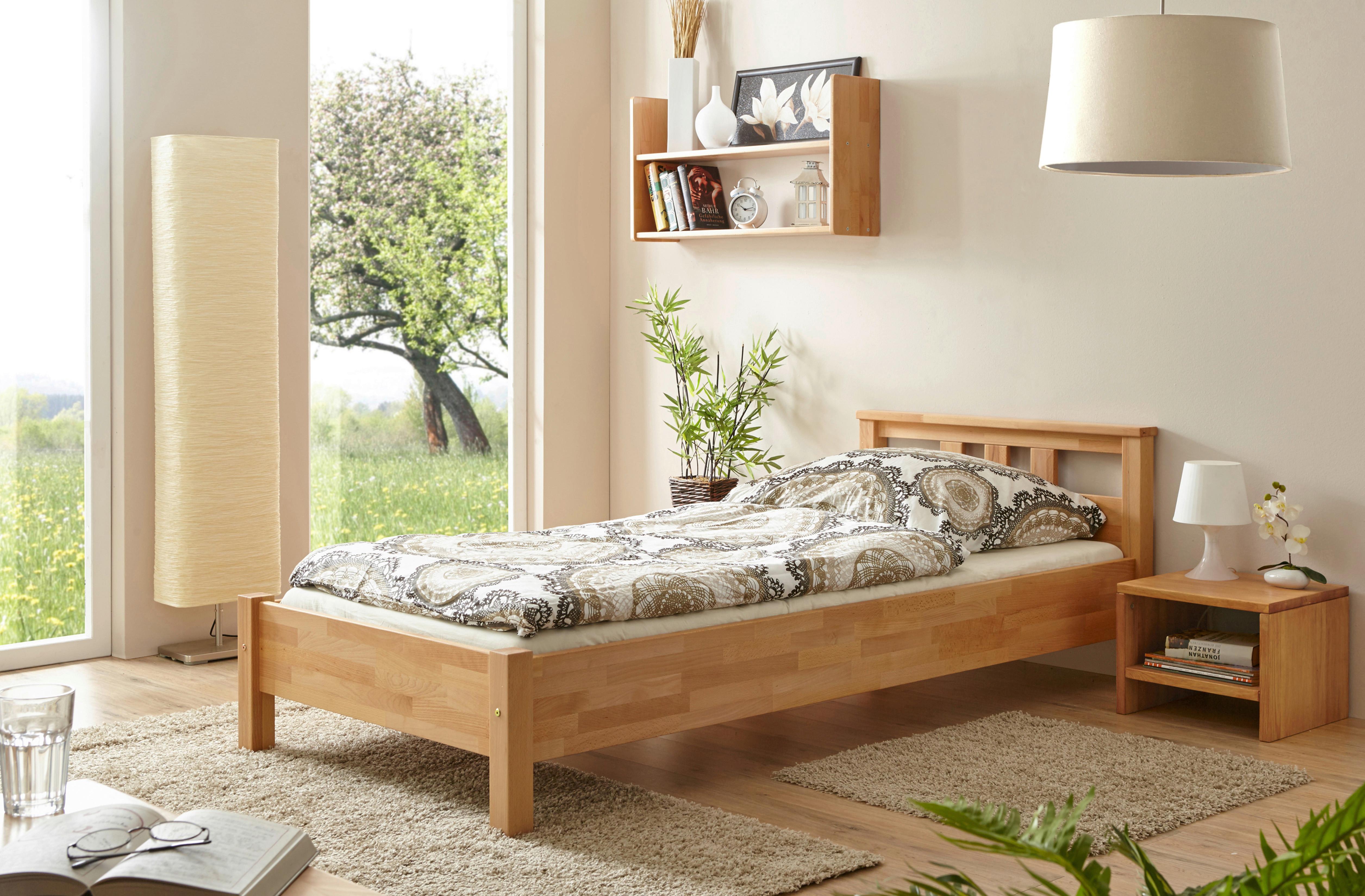 Bett "Merci", aus Buche, buchefarben - Buchefarben, KONVENTIONELL, Holz (90/200cm) - MID.YOU
