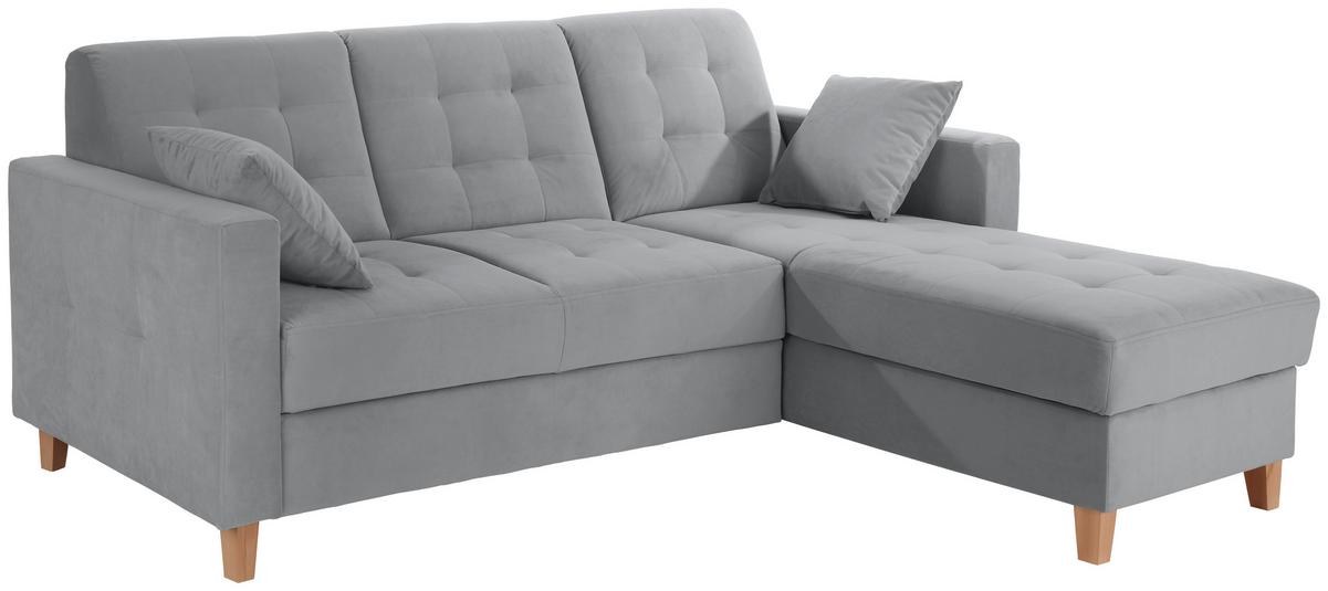 Kutna Garnitura Bergen - siva/prirodne boje, Design, tekstil/drvo (160/231cm) - Luca Bessoni