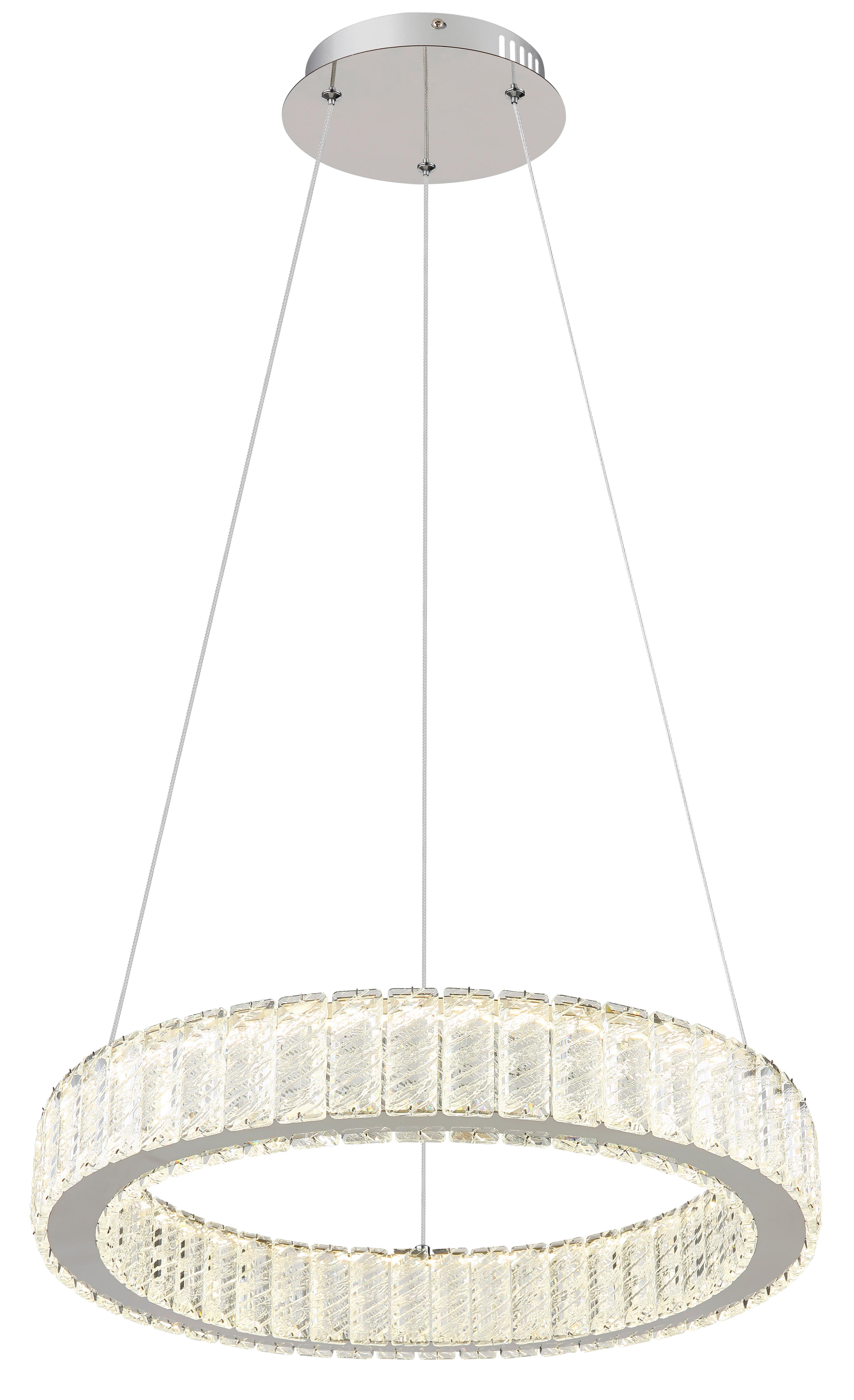 LED-Hängeleuchte Mucky Chromfarben max. 50 Watt - Klar/Chromfarben, Design, Kunststoff/Metall (50/120cm) - Globo