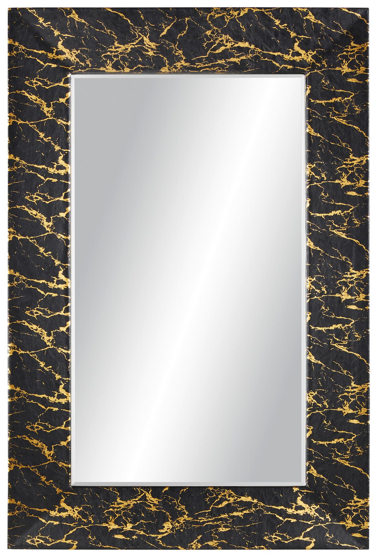 Fali Tükör Fekete-arany Szín Glamour - fekete/aranyszínű, Modern, faalapú anyag/Üveg (80/120/5cm) - Mömax