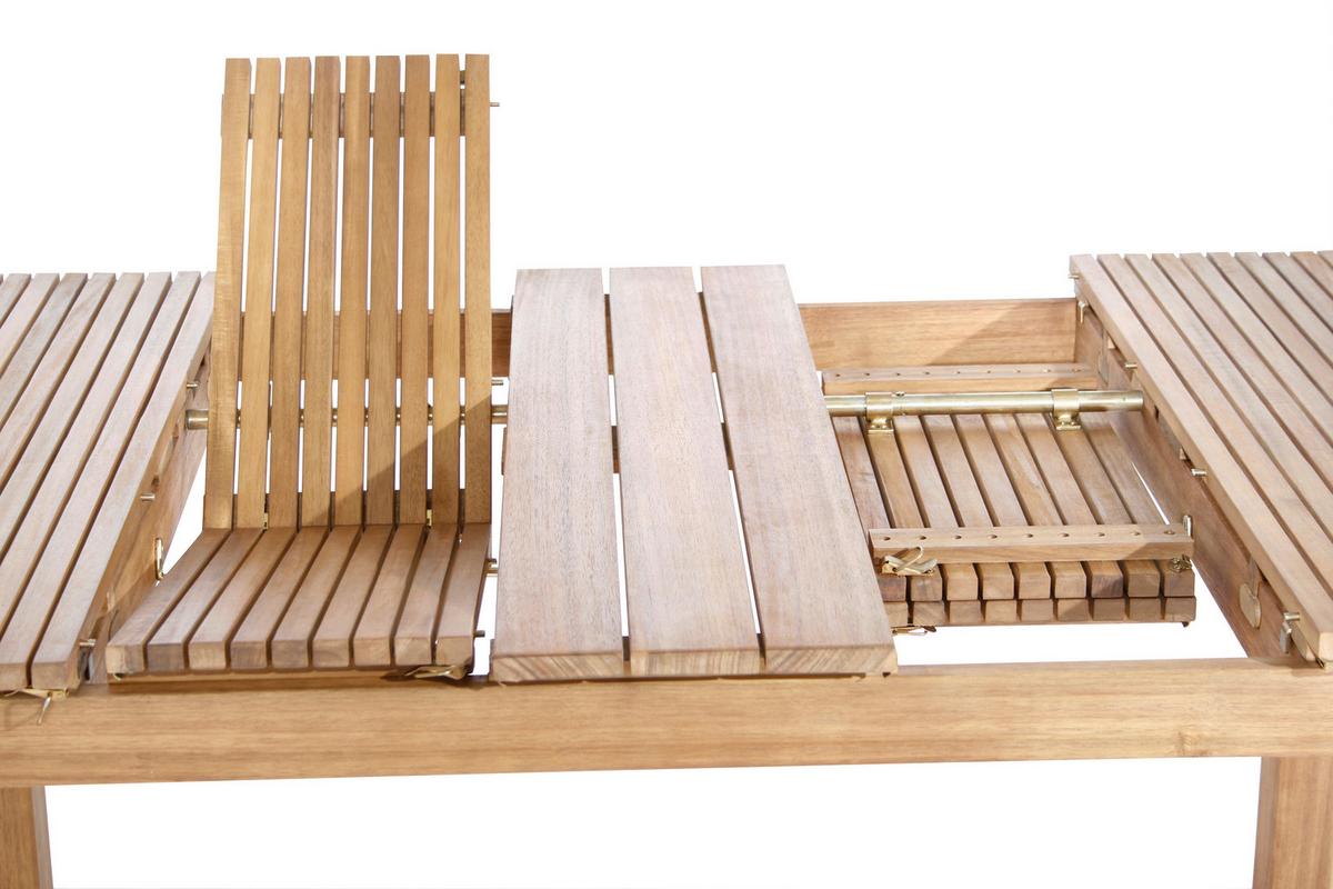 Gartentisch ausziehbar Echtholz L: 150-200 cm - Akaziefarben, KONVENTIONELL, Holz (150/100/74cm) - Siena Garden