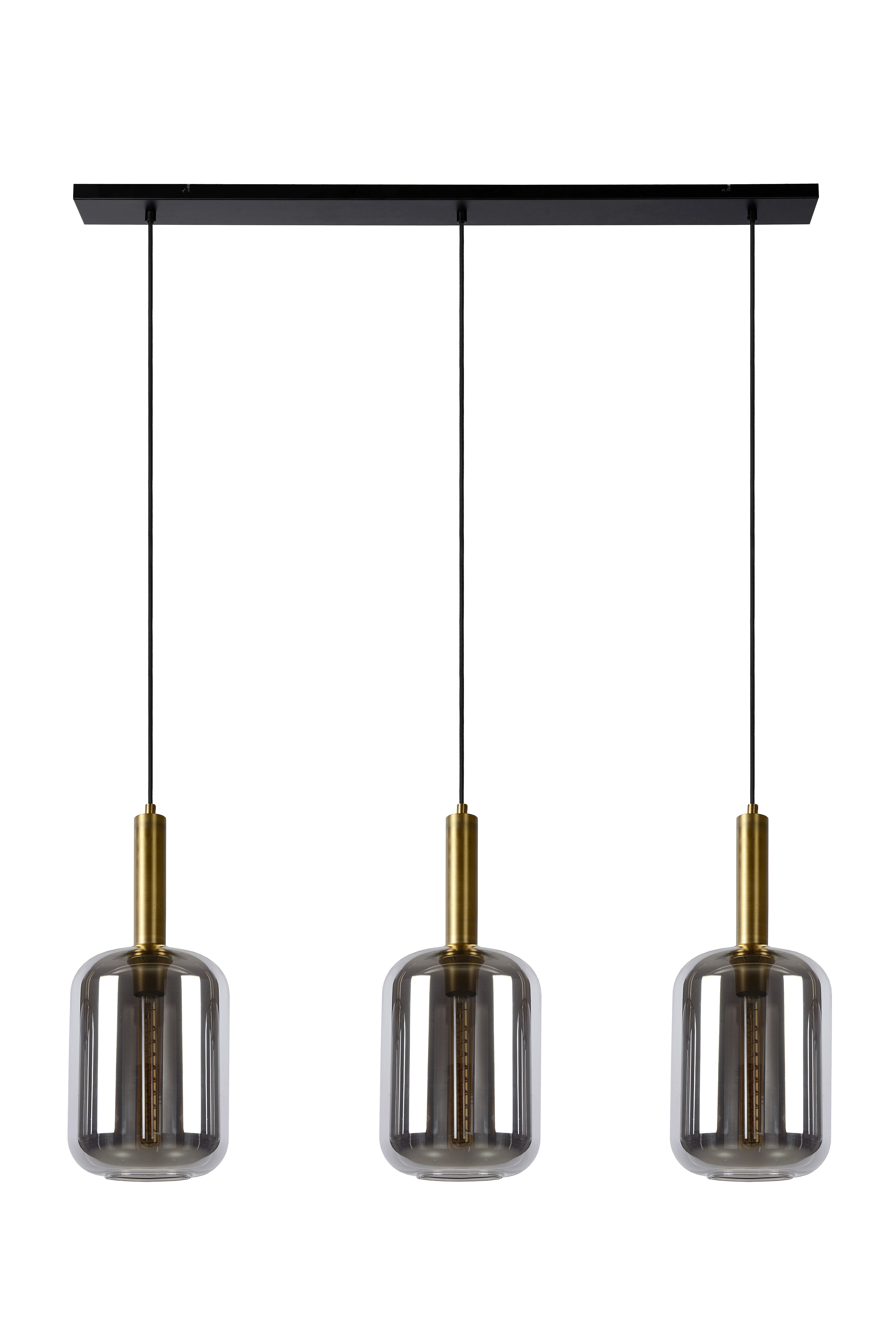 LAMPA WISZĄCA 45494/03/65 JOANET - jasnoszary, Design, szkło (110/22/150cm) - Lucide