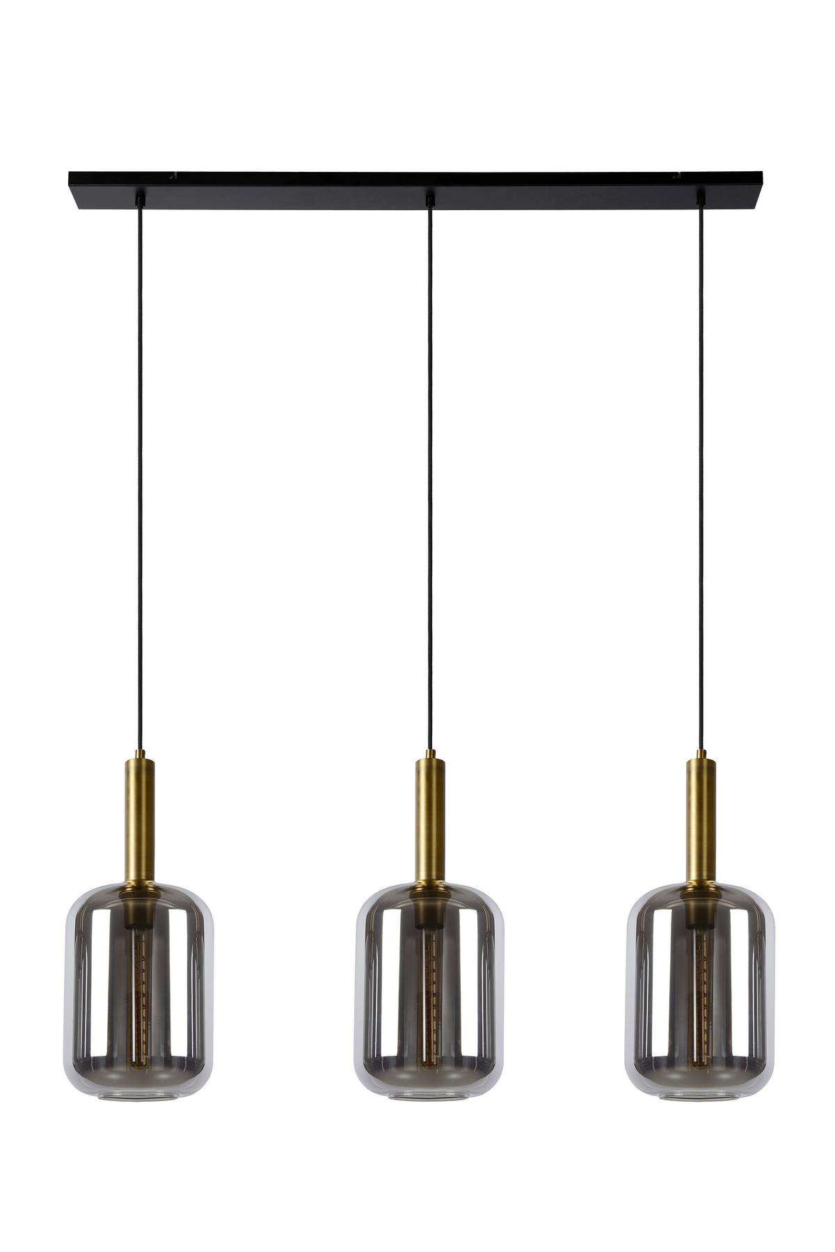LAMPA WISZĄCA 45494/03/65 JOANET - jasnoszary, Design, szkło (110/22/150cm) - Lucide