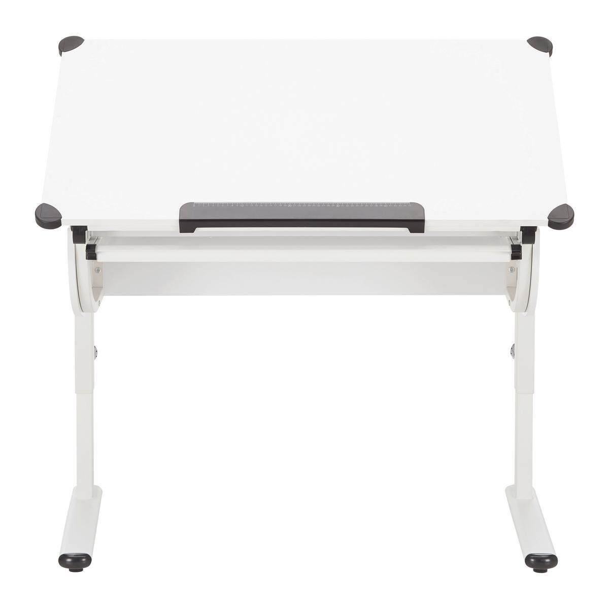 BIURKO CARALINA - biały, Modern, metal (112/60/53-83cm) - Bessagi Home