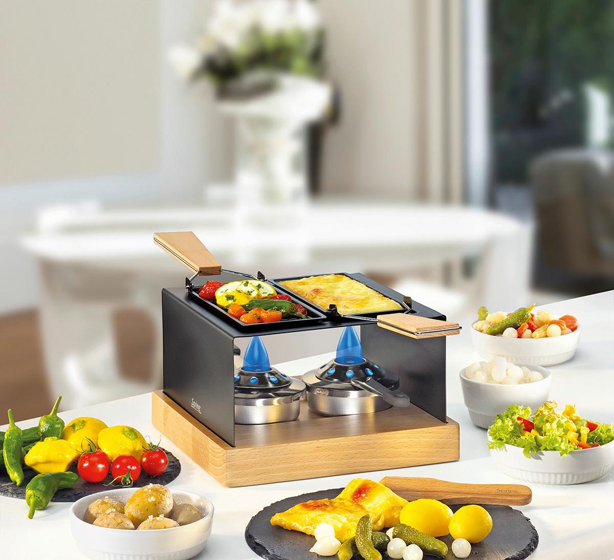 GRILL RACLETTE 3035107002 - czarny, Konventionell, metal/drewno (22,5/23,5/11,5cm) - Spring