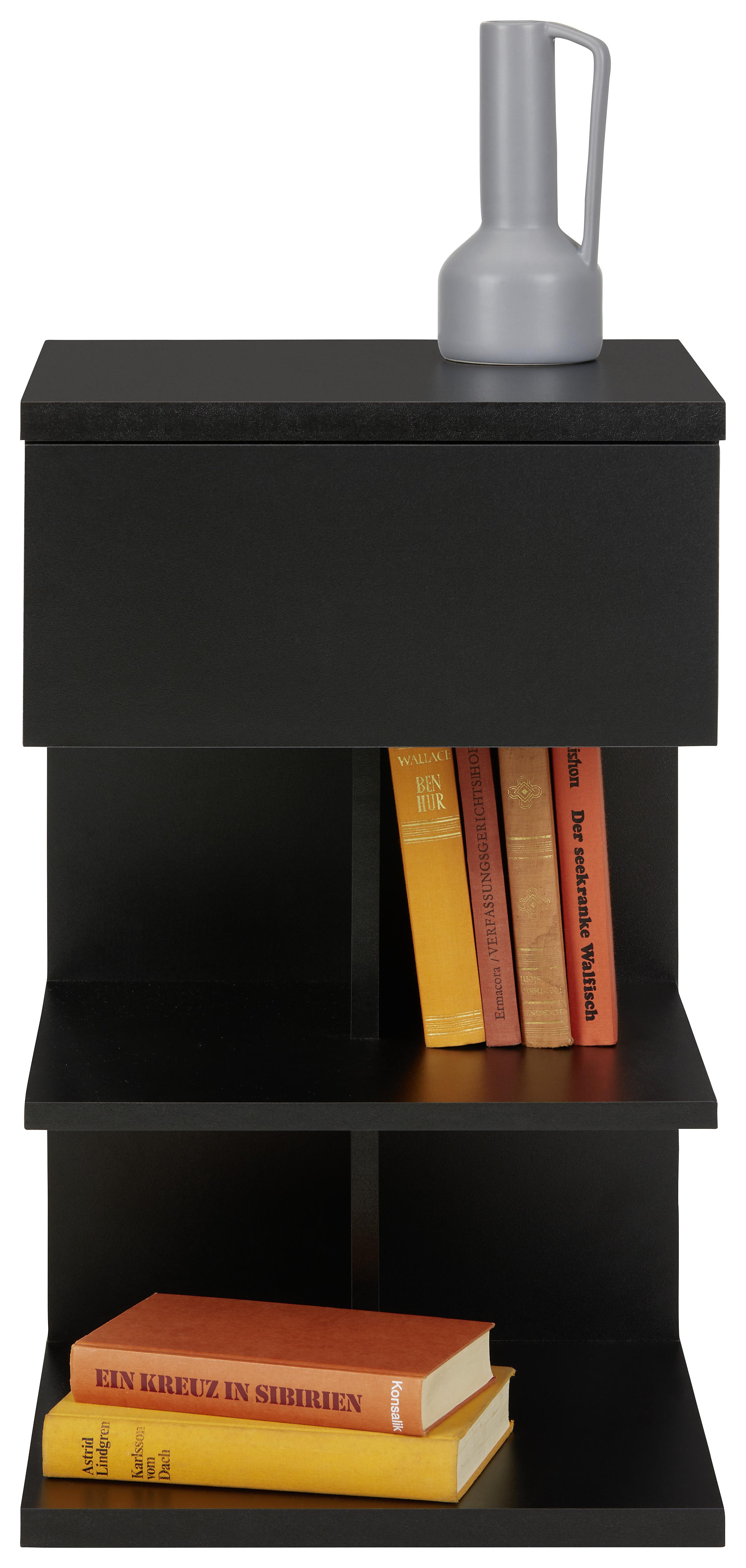 Nachtkästchen in Schwarz - Schwarz, MODERN, Holzwerkstoff (39/65/39cm) - Mömax