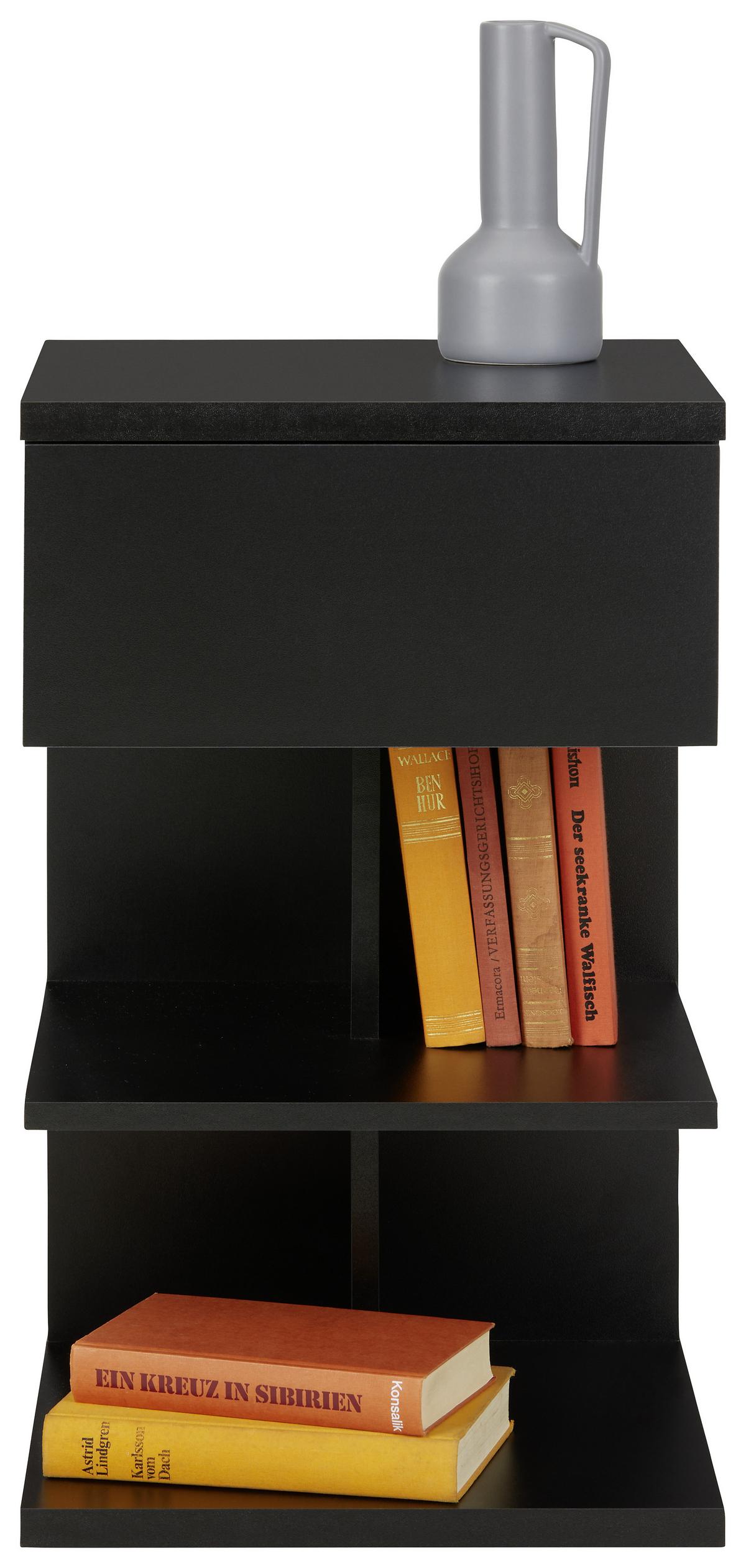 Nachtkästchen in Schwarz - Schwarz, MODERN, Holzwerkstoff (39/65/39cm) - Mömax