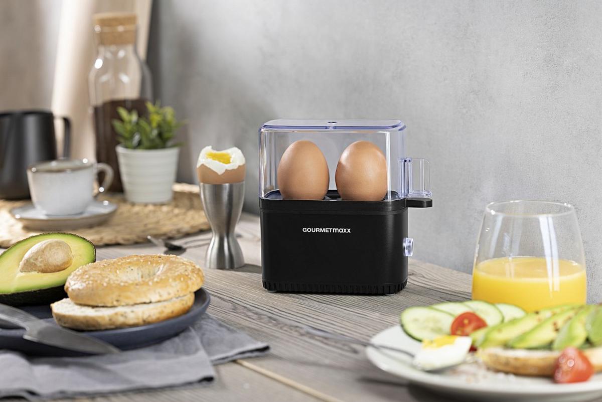 Eierkocher Gourmetmaxx Schwarz max. 250 Watt - Schwarz, Basics, Kunststoff/Metall (18,50/14,50/6,5cm) - GOURMETMAXX