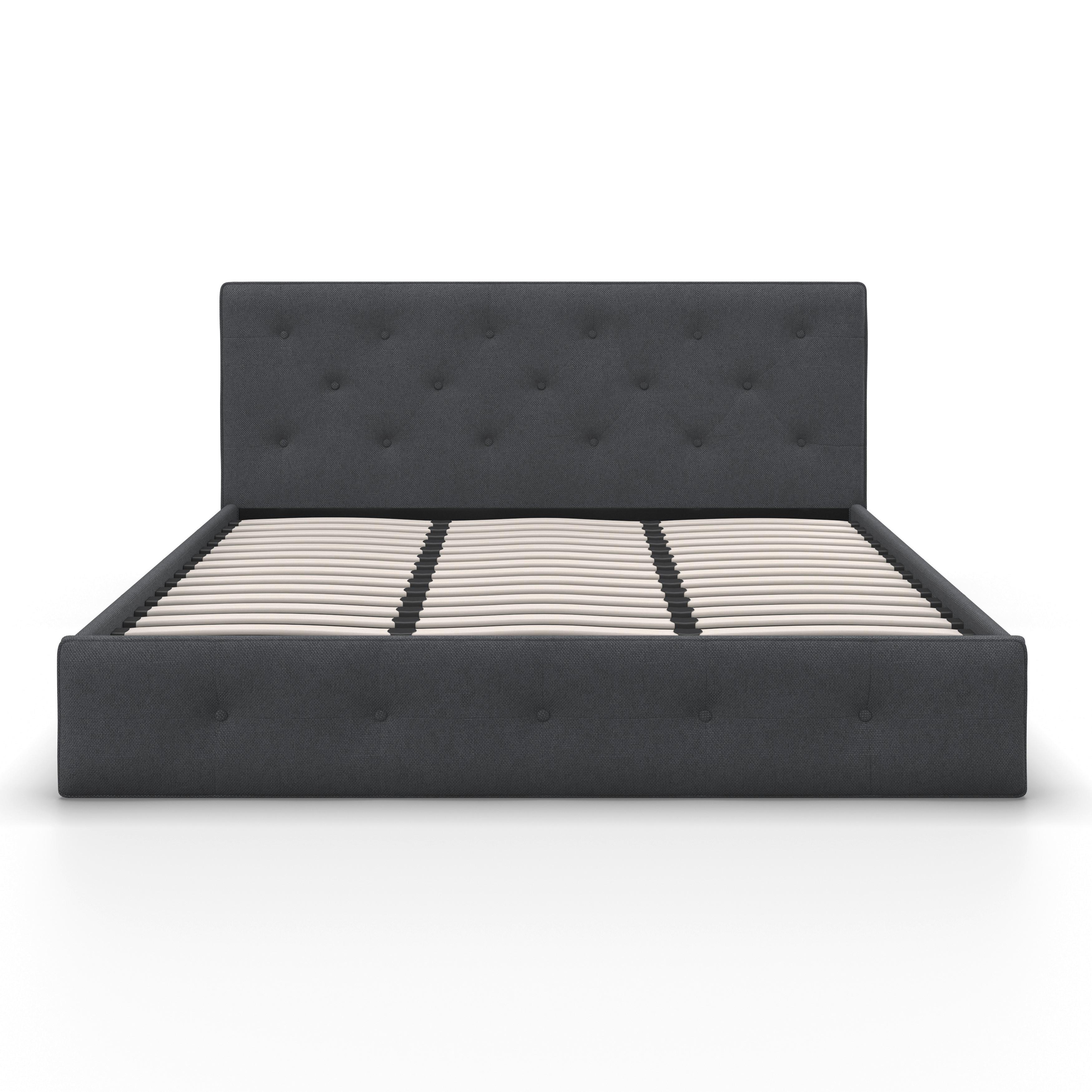 STOPPAD SÄNG JULIE - mörkgrå/svart, Modern, metall/trämaterial (180/200cm) - Bessagi Home