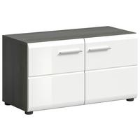 Sitzbank Salsa ca. 80x44x37cm Weiß/Rauchsilb. - Weiß Hochglanz/Silberfarben, Design, Holzwerkstoff/Kunststoff (80/44/37cm) - MID.YOU