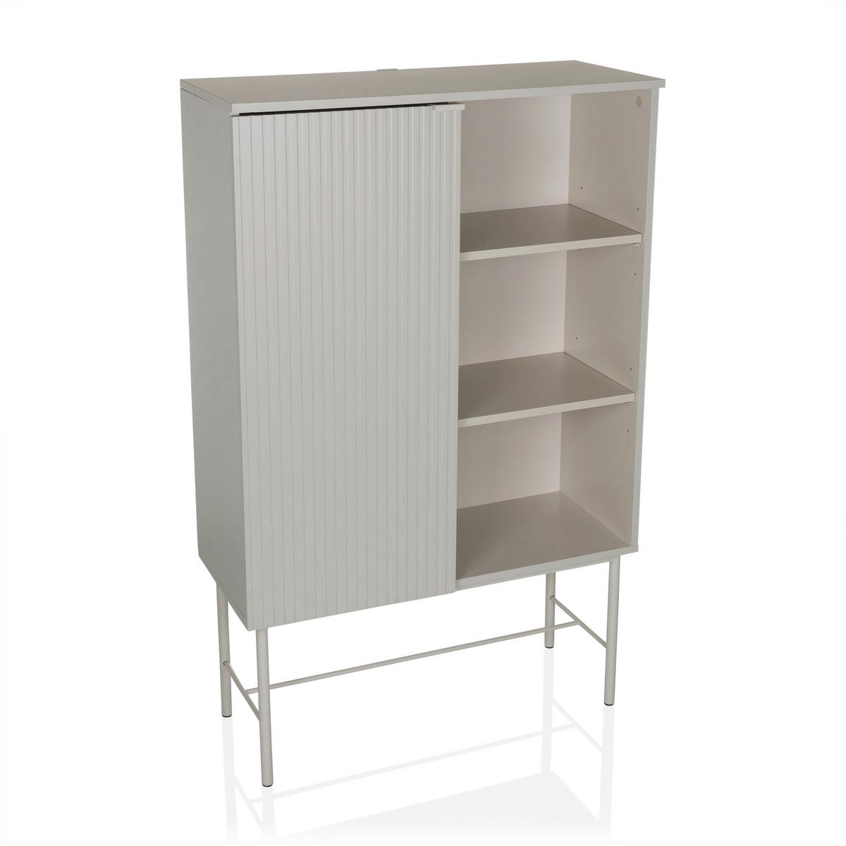 Regal Sio, Siva - siva, Moderno, kovina/leseni material (82/35/130cm) - MID.YOU