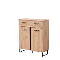 Komód Sardinia - Artisan tölgy, Basics, faalapú anyag/fém (84,5/103,5/35cm)