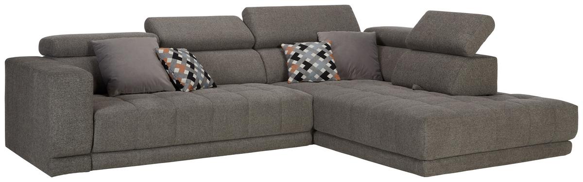 Ecksofa in Grau - Schwarz/Grau, Konventionell, Kunststoff/Textil (321/98/230cm) - Mömax