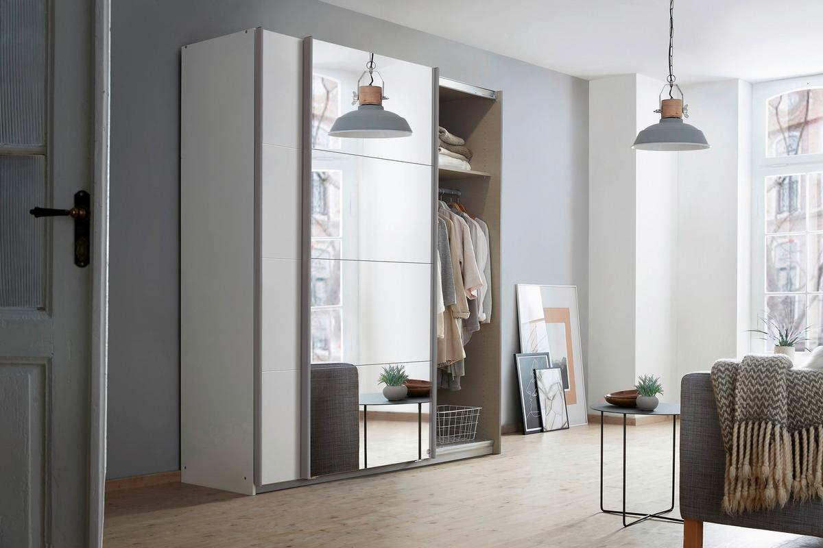 Ormar S Kliznim Vratima Subito - bijela/boje aluminija, Moderno, drvni materijal/metal (181/197/61cm) - Modern Living
