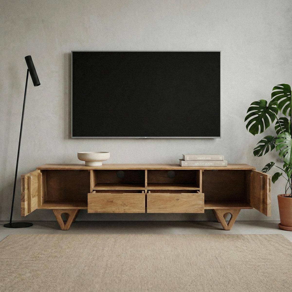 Lowboard Wl7.593 - Akaziefarben, Design, Holz (160/40/46cm) - Livetastic