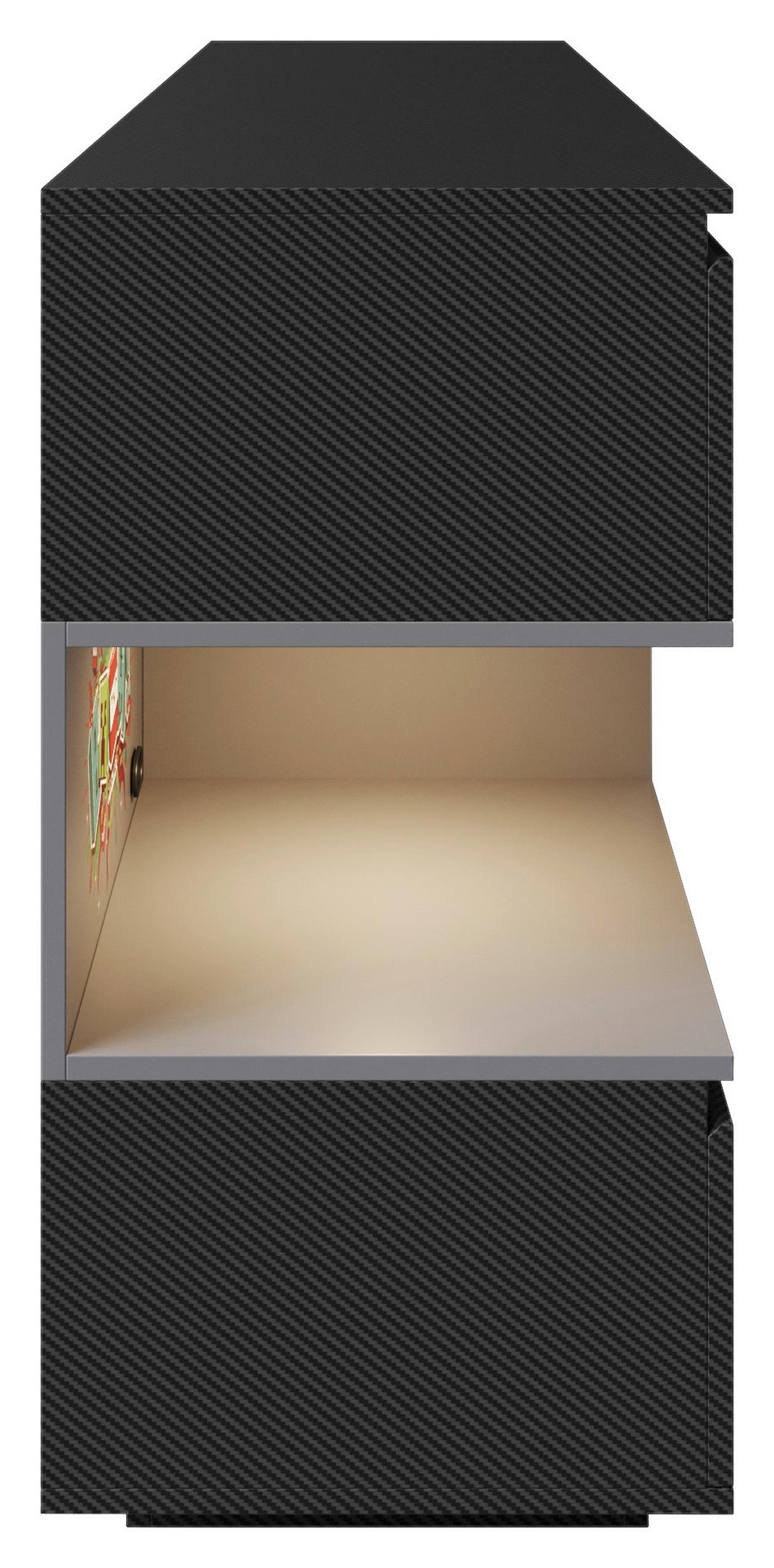 Sideboard Minecraft ca. 160x80x40 cm - Schwarz, MODERN, Holzwerkstoff (160/80/40cm) - Minecraft