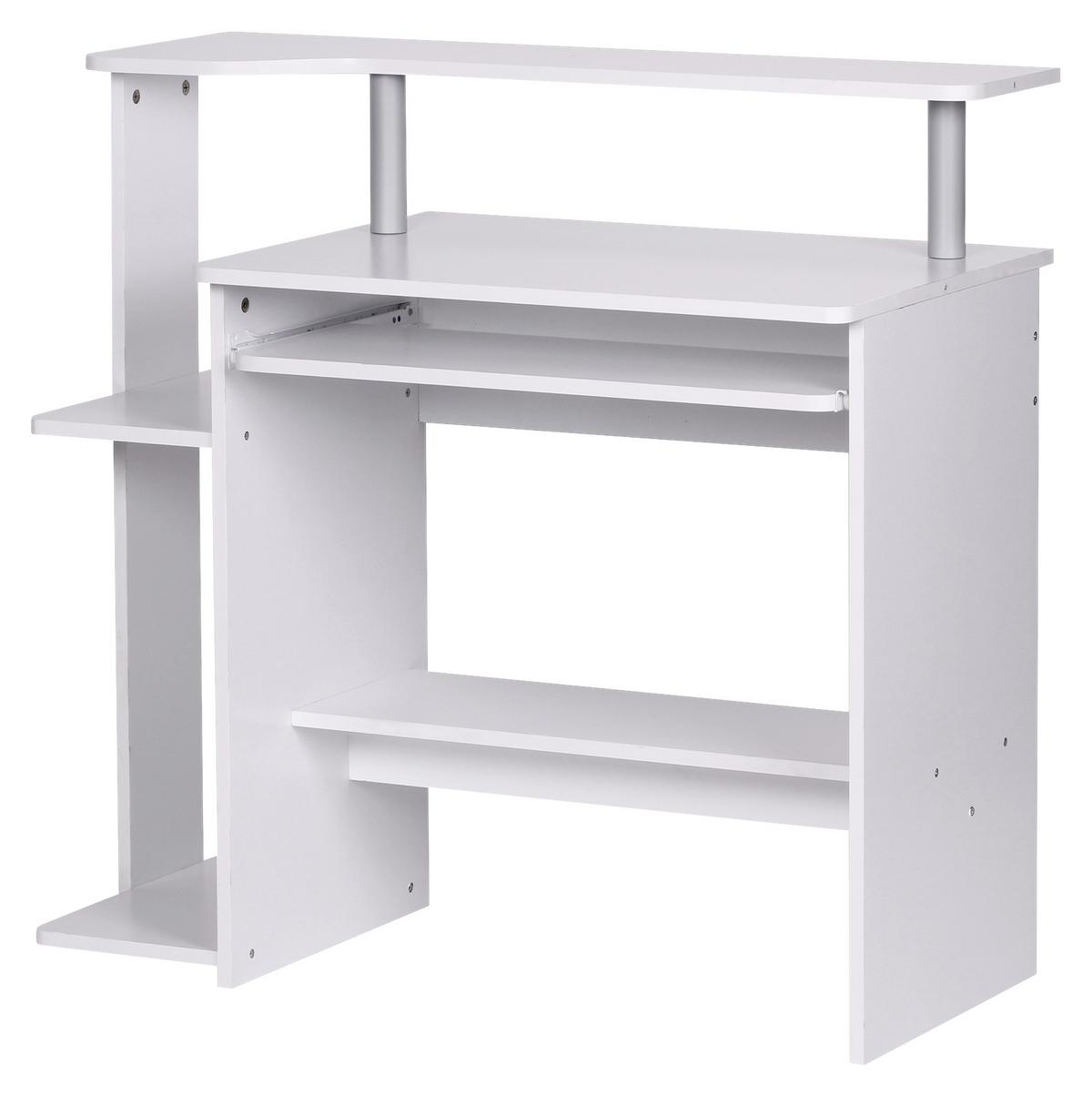 Računalniška Miza Computertisch - bela, Konvencionalno, leseni material (94/48,5/90,5cm) - MID.YOU