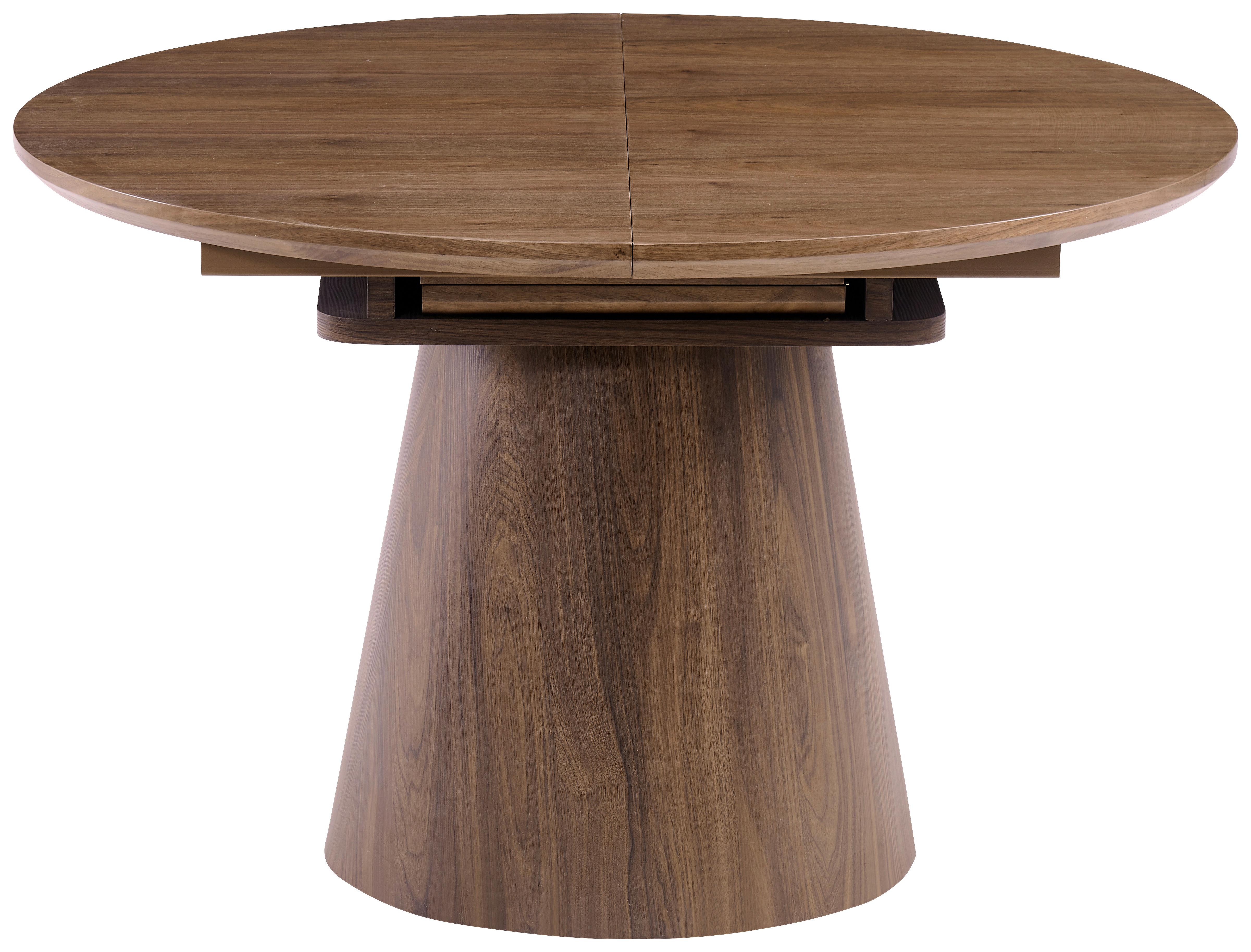 Raztegljiva Miza Sundsvall, Barva Oreha, 120-160x120 - barva oreha, Moderno, leseni material/les (120-160/120/76cm) - P & B