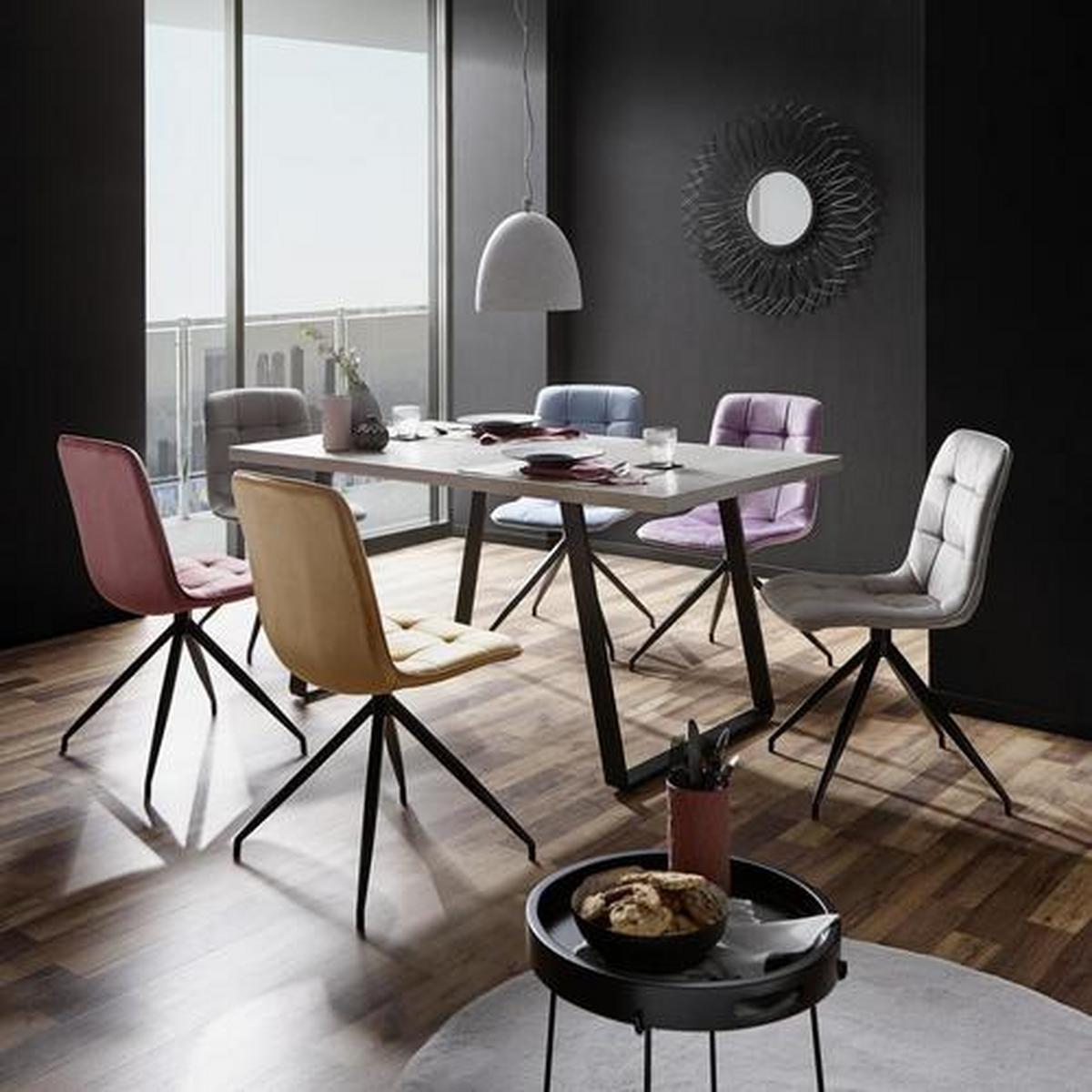 KRZESŁO FREDDY - różowy/czarny, Basics, metal/tkanina (48,5/88/59cm) - P & B