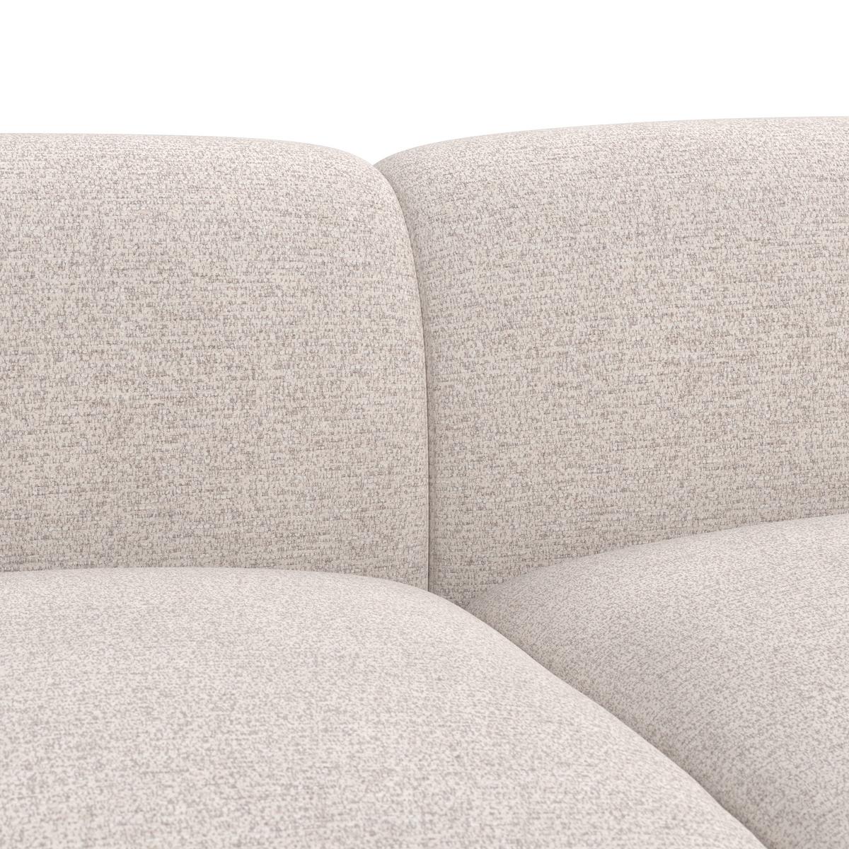 Wohnlandschaft Marlo Chenille Creme - Creme/Schwarz, MODERN, Holz/Kunststoff (263/66/162cm) - Bessagi Home