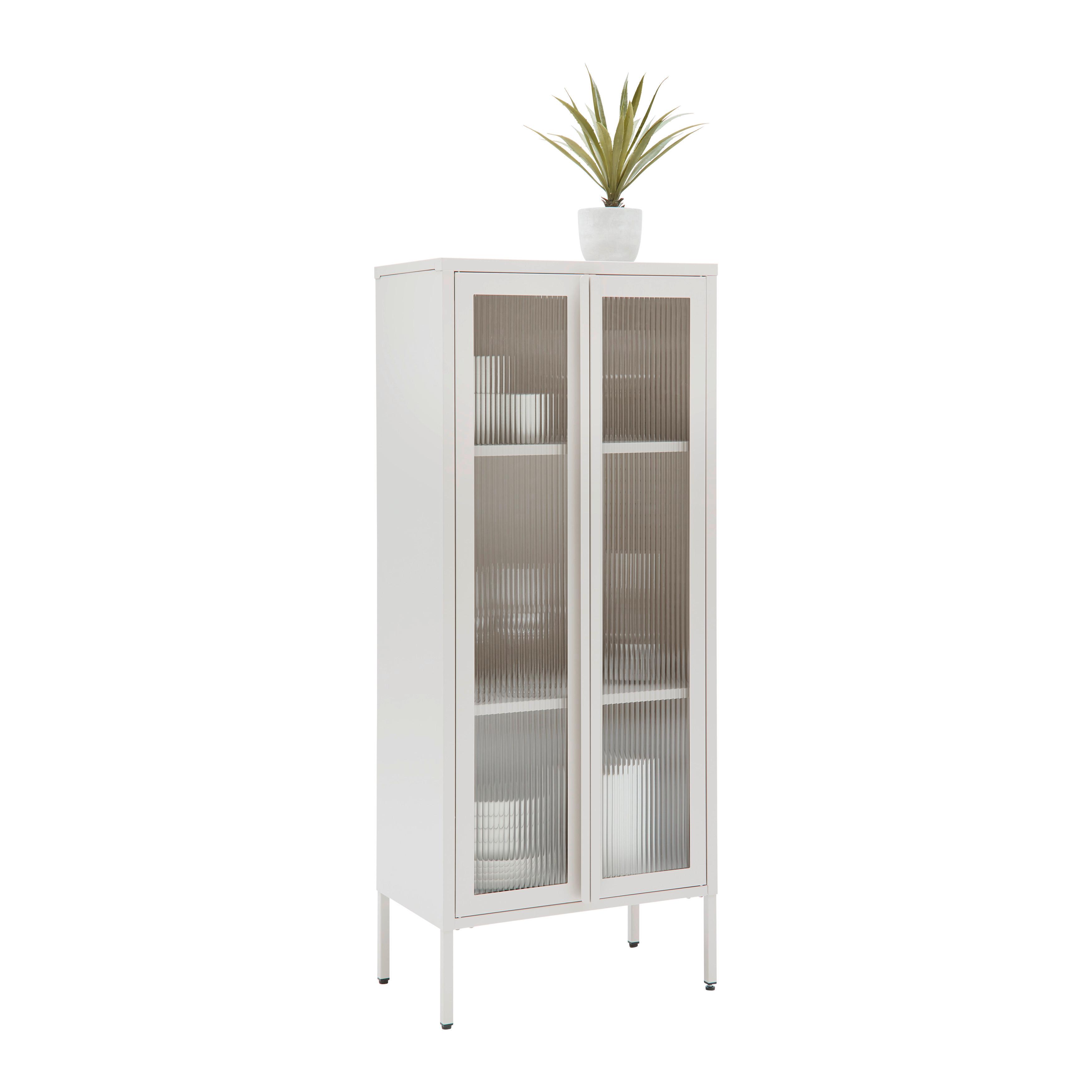 VITRINE FLOYD -TREND- - Transparent/Beige, Modern, Glas/Metall (60/145/35cm) - Mömax