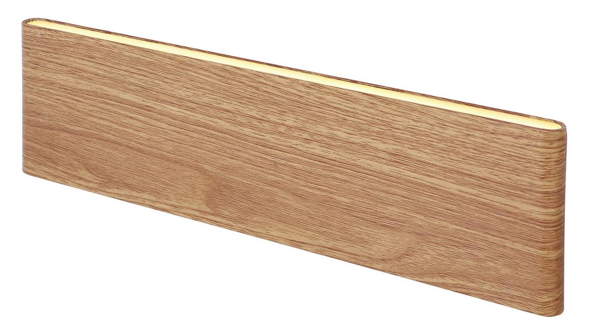 LED-Wandleuchte Siegfried in Braun/Weiß max. 12 Watt - Opal/Braun, Design, Kunststoff/Metall (29,5/4,5cm) - Globo