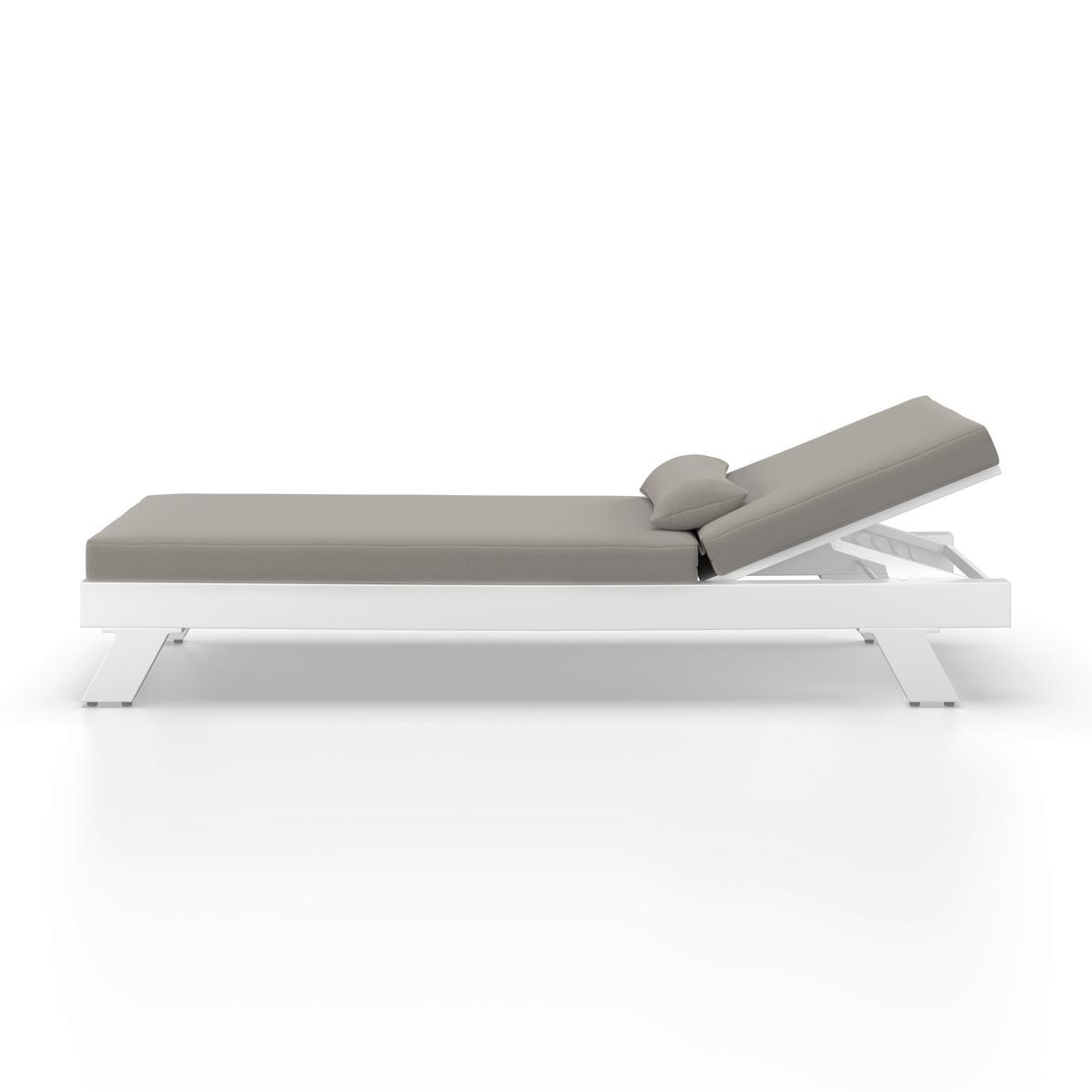 GARTENLIEGE SUSA - Hellgrau, Modern, Textil/Metall (200/64/40cm) - Bessagi Garden