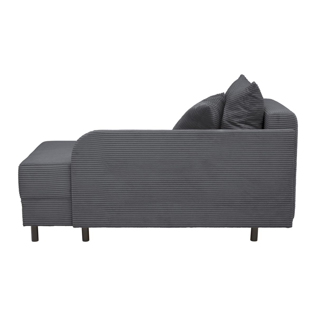 Liege Nova Dunkelgrau - Dunkelgrau/Schwarz, MODERN, Holz/Textil (85/62/145cm) - Mömax