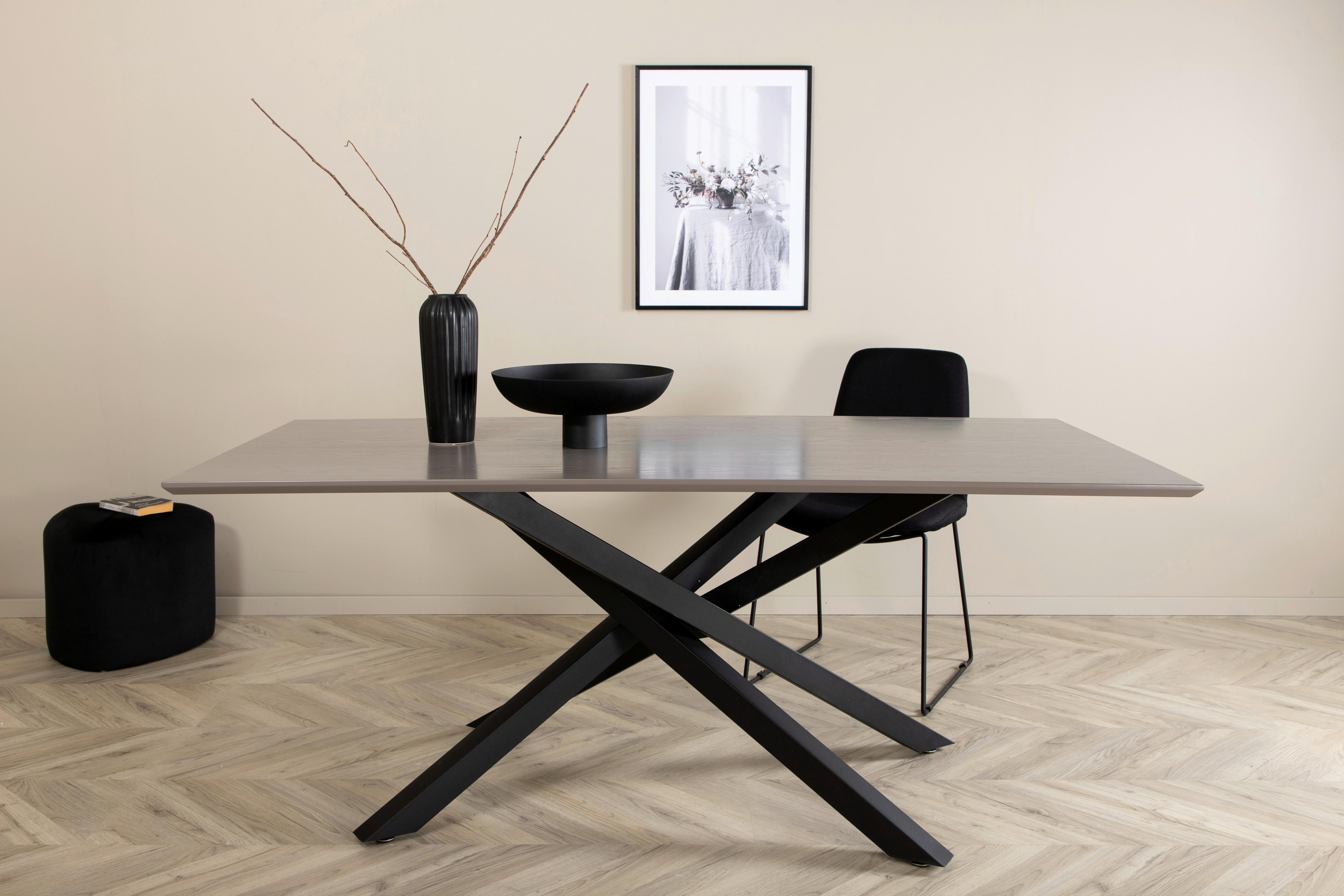 ESSTISCH PIAZZA - Schwarz, Design, Holzwerkstoff/Metall (180/90/76cm) - Livetastic